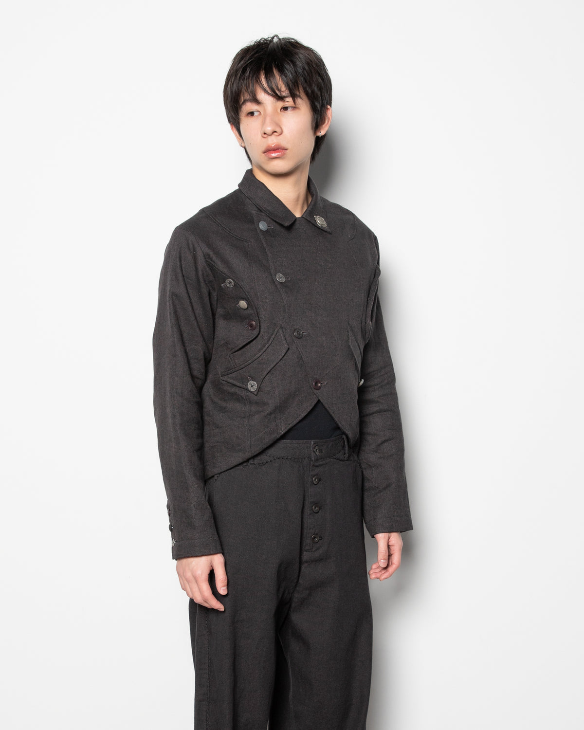 Forgotten Materials | Asymmetric Cut-Out Blazer in Grey