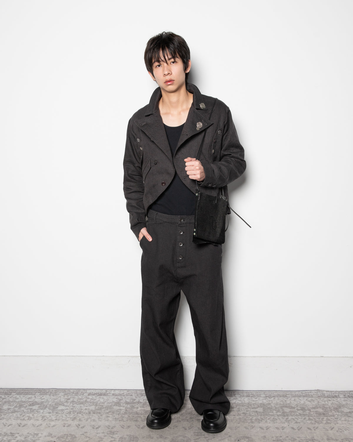Forgotten Materials | Asymmetric Cut-Out Blazer in Grey
