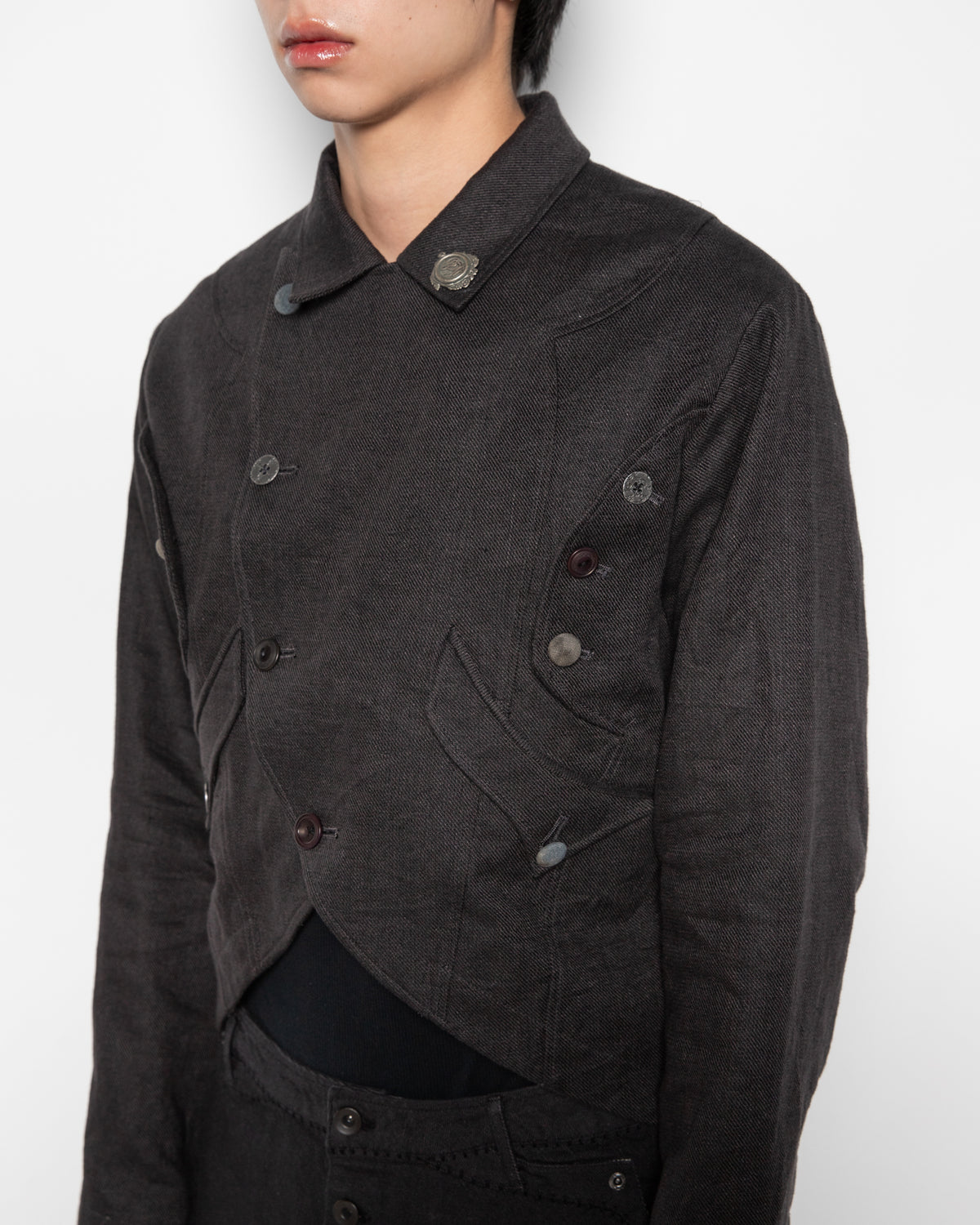 Forgotten Materials | Asymmetric Cut-Out Blazer in Grey