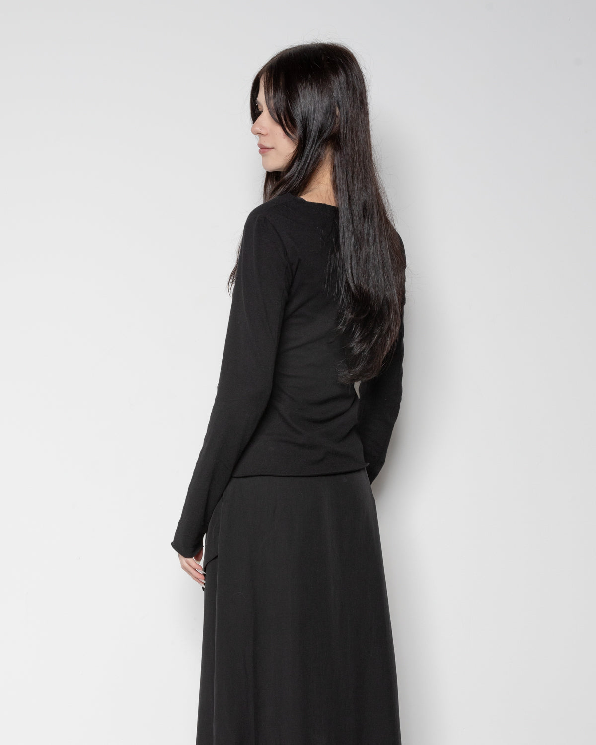 Petal Drape Top in Black