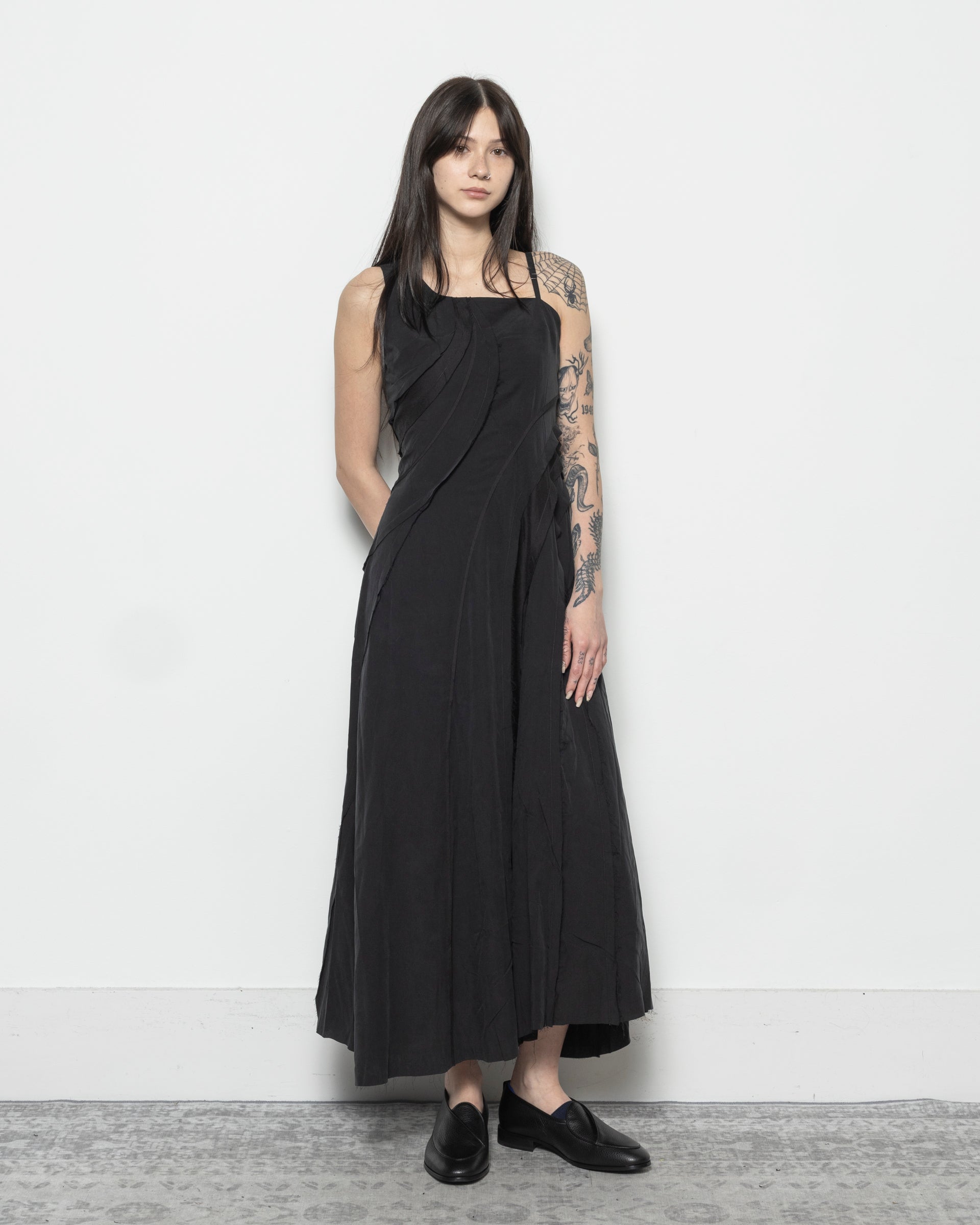Raw Edge Dress in Black