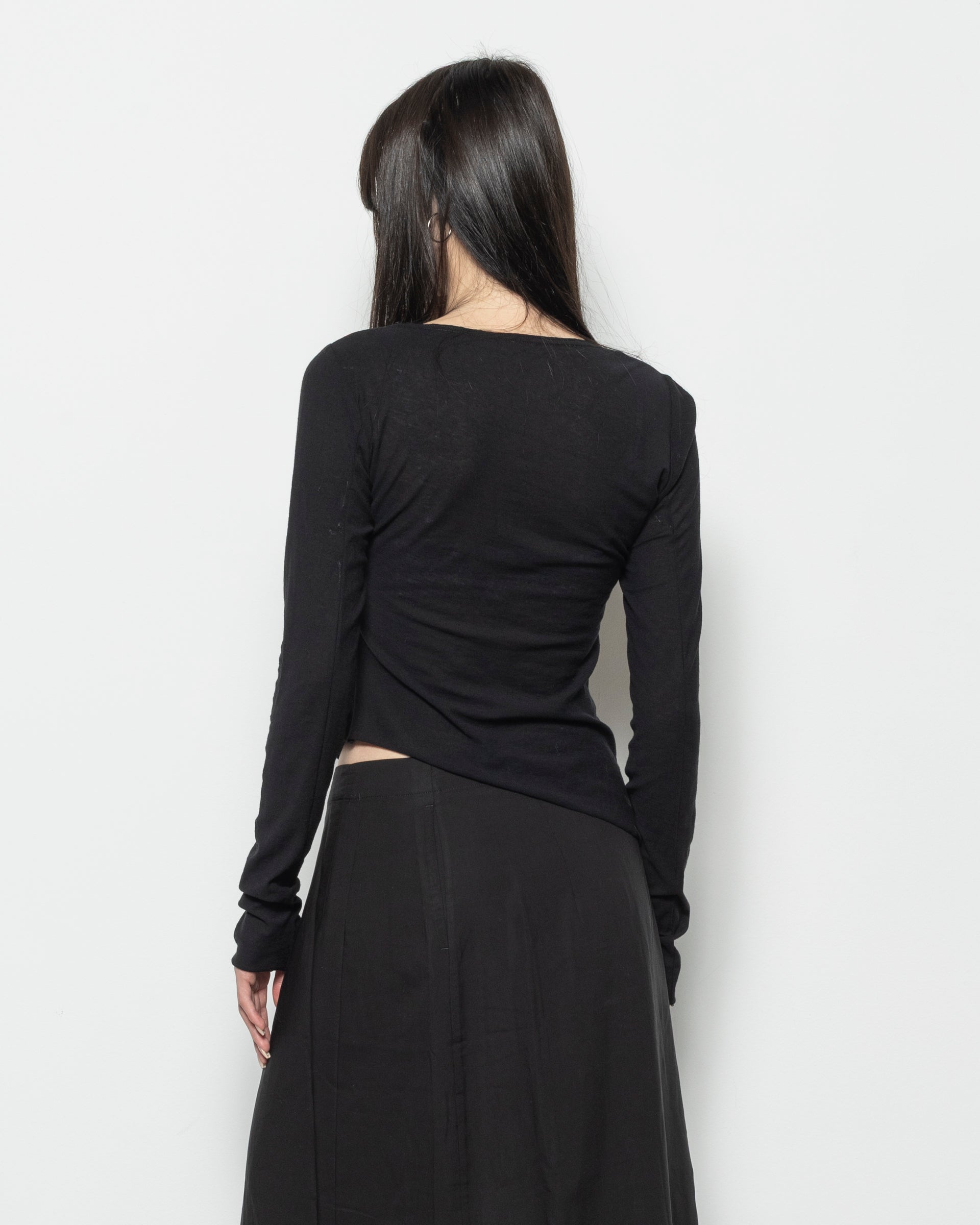 Sculpted Rib Top in Black