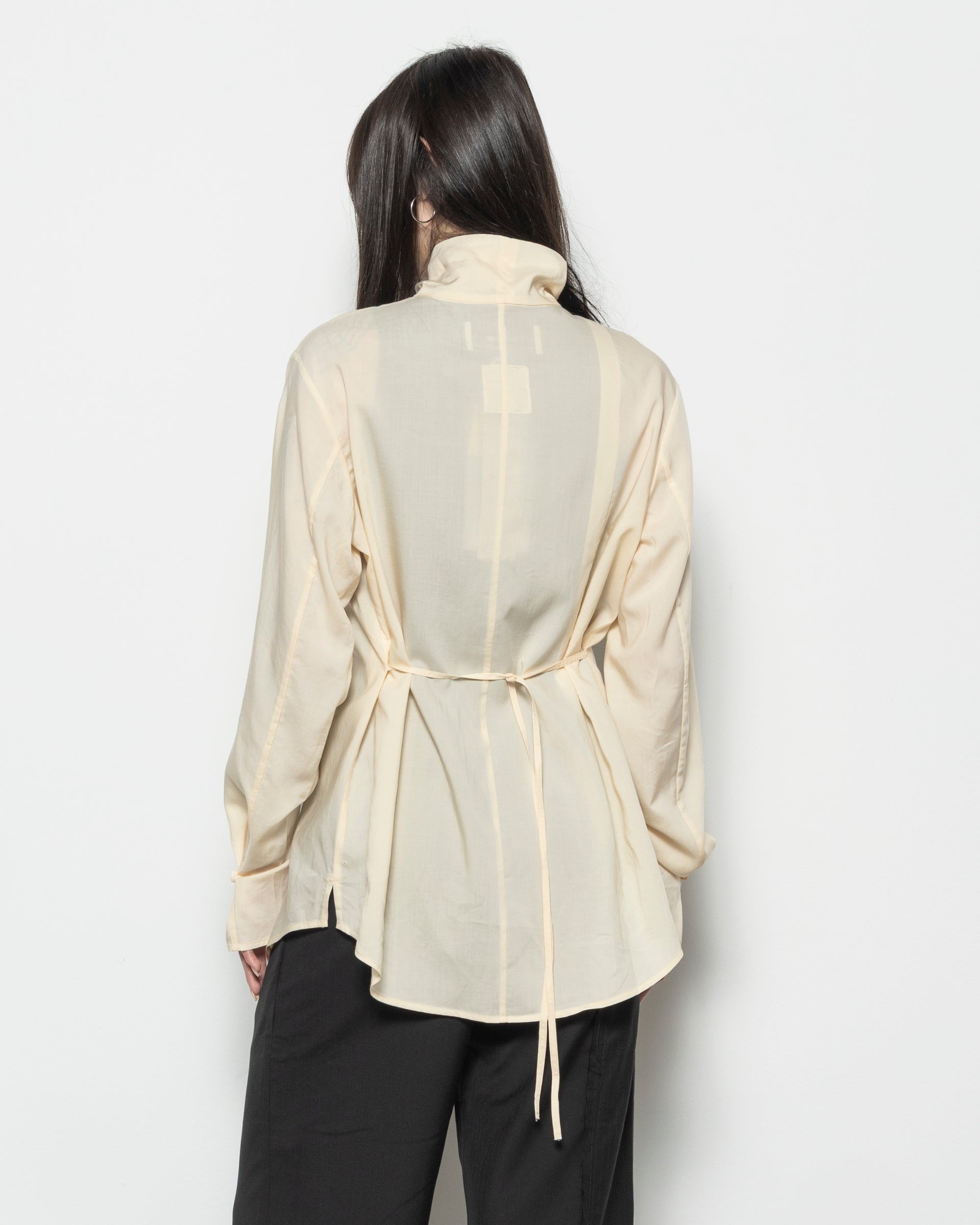 Semi-Sheer Shirt in Beige