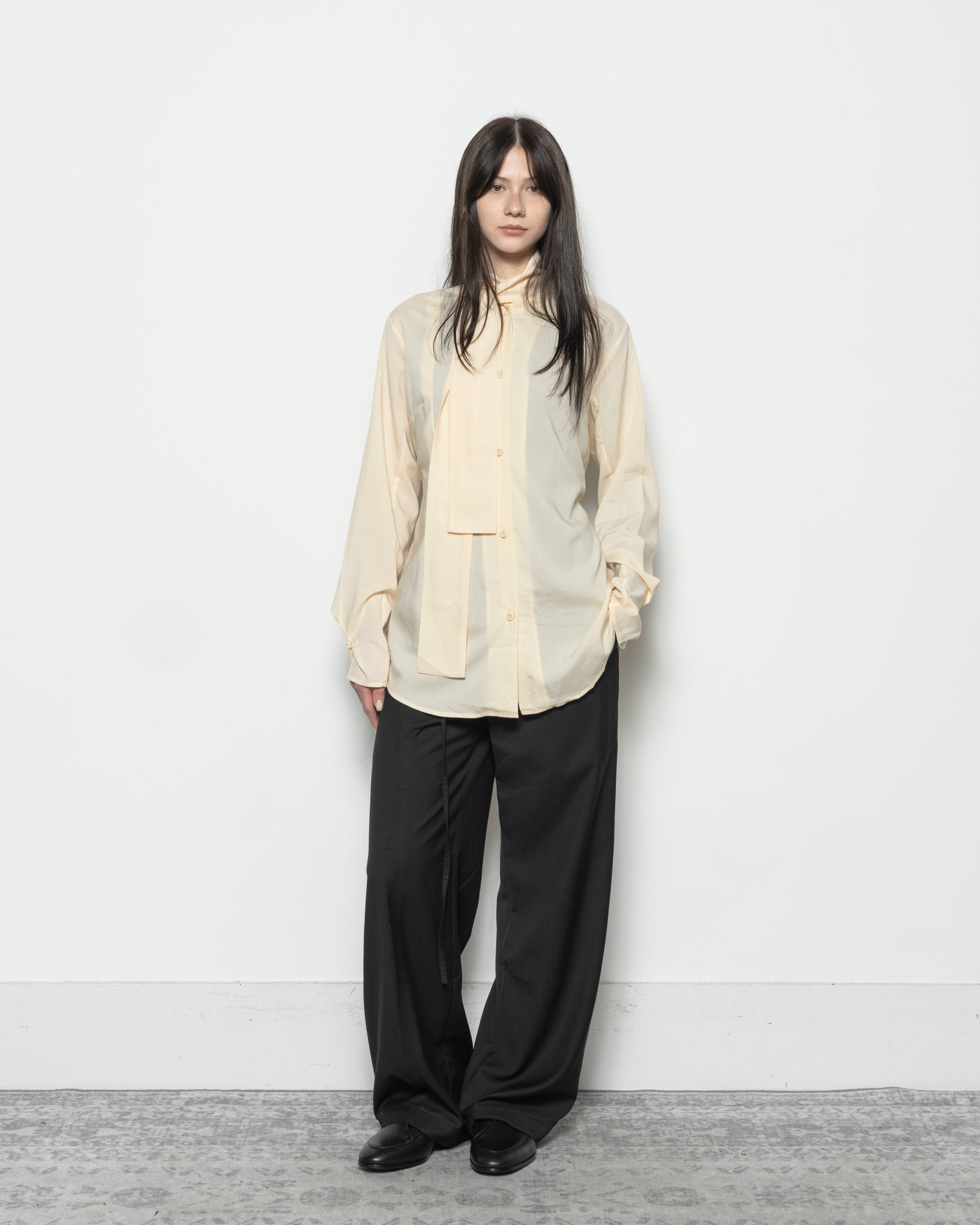 Semi-Sheer Shirt in Beige