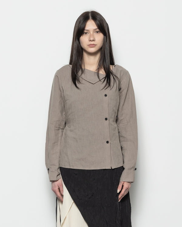 Side Button Shirt in Grey