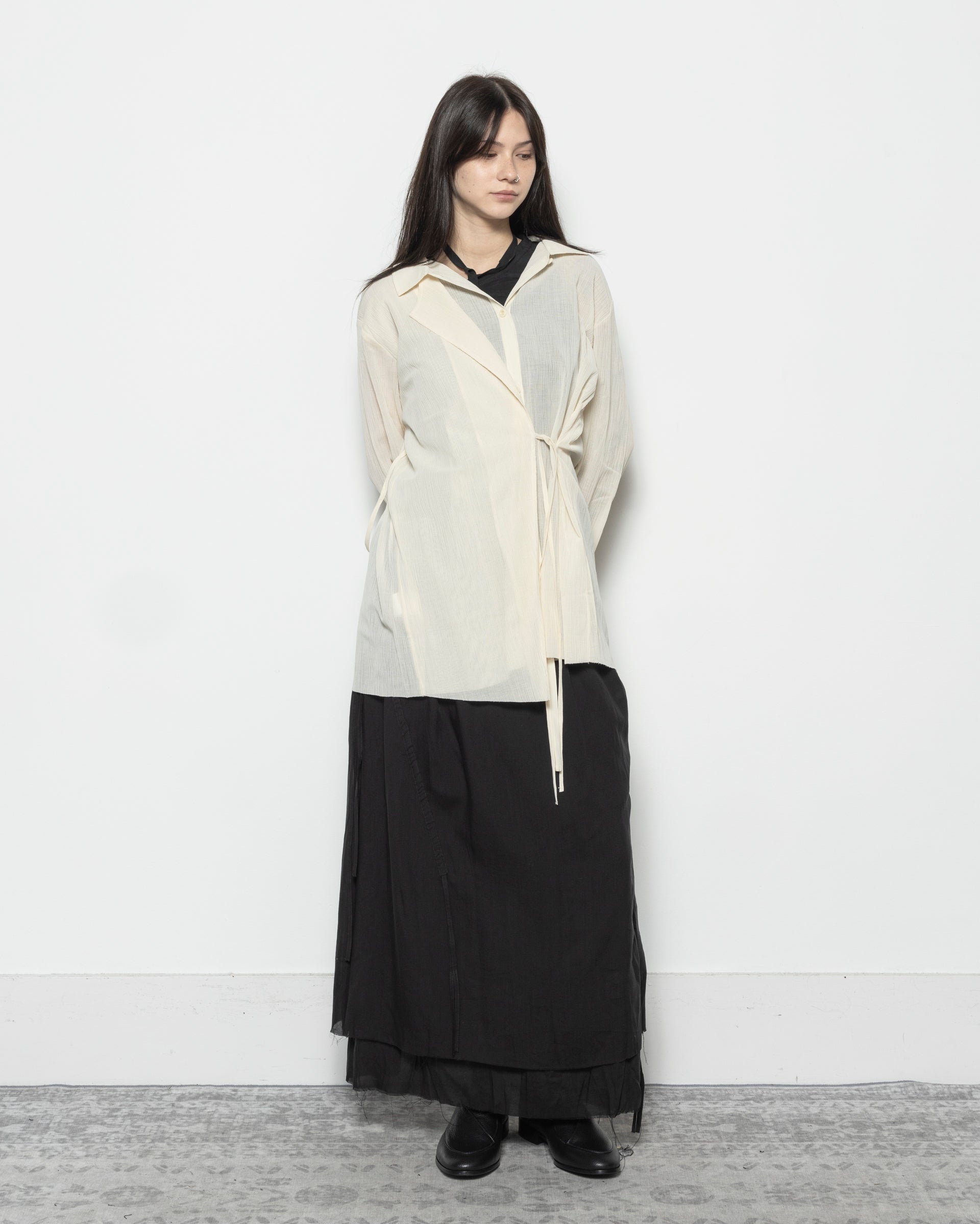 Structured Oversized Shirt in Beige