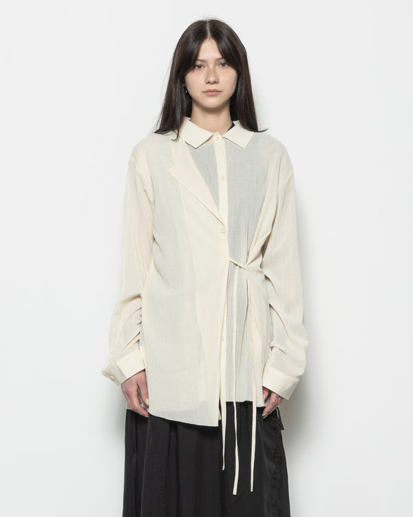 Structured Oversized Shirt in Beige