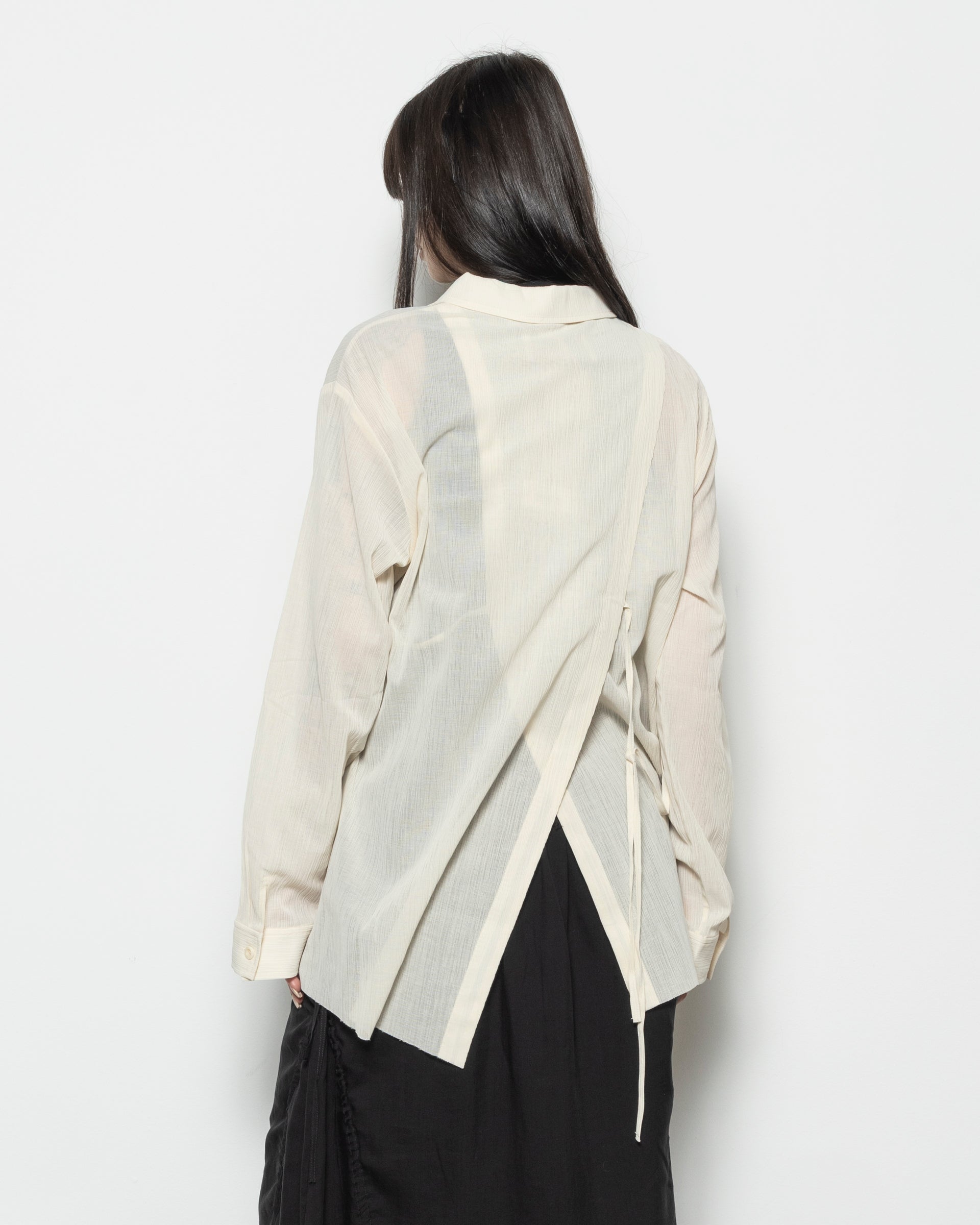 Structured Oversized Shirt in Beige