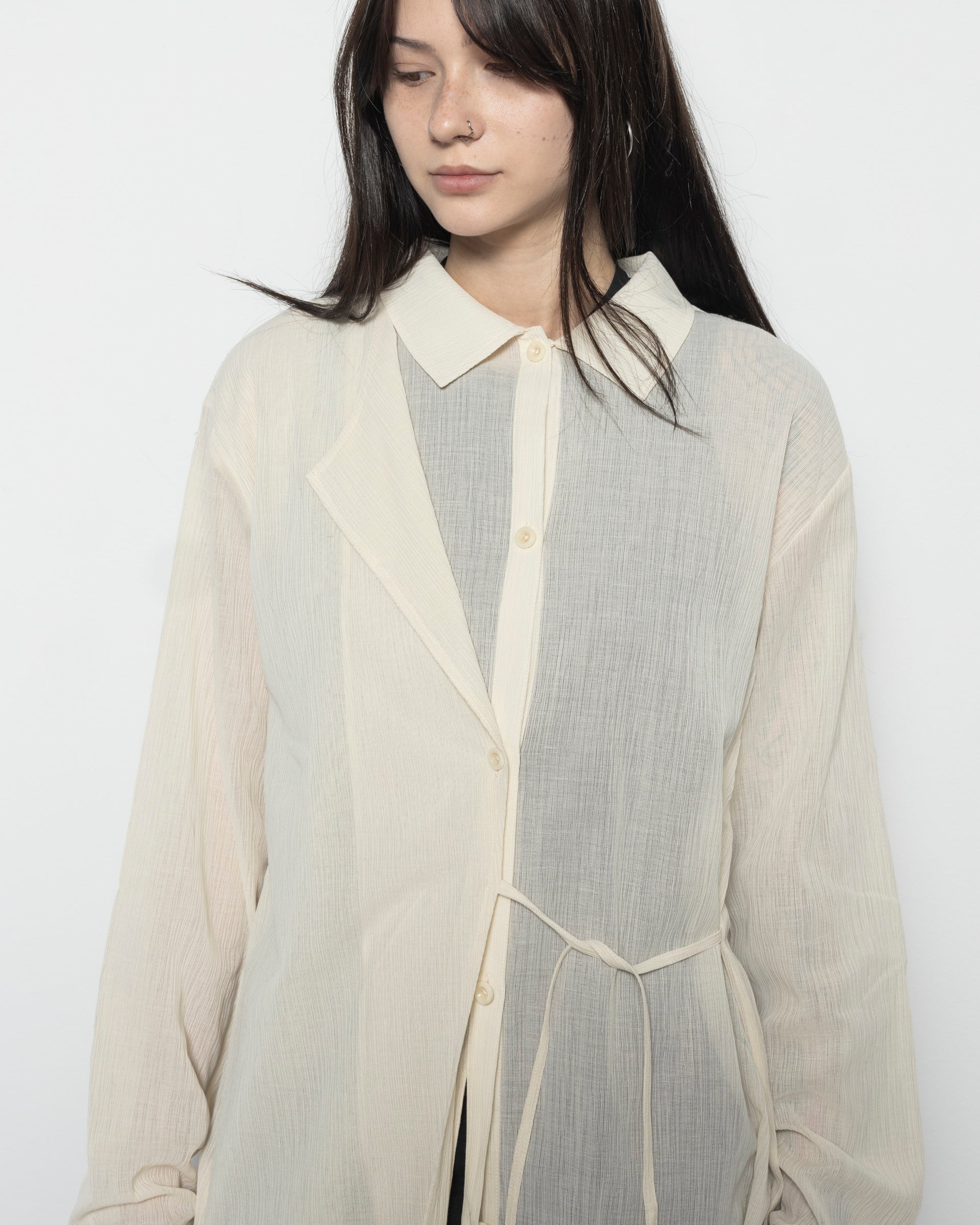 Structured Oversized Shirt in Beige