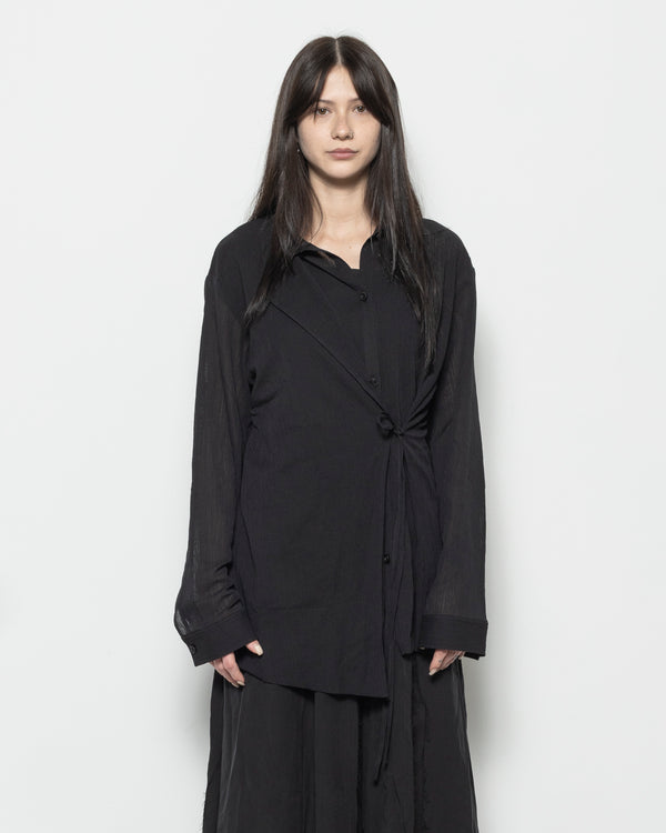 Structured Oversized Shirt in Black
