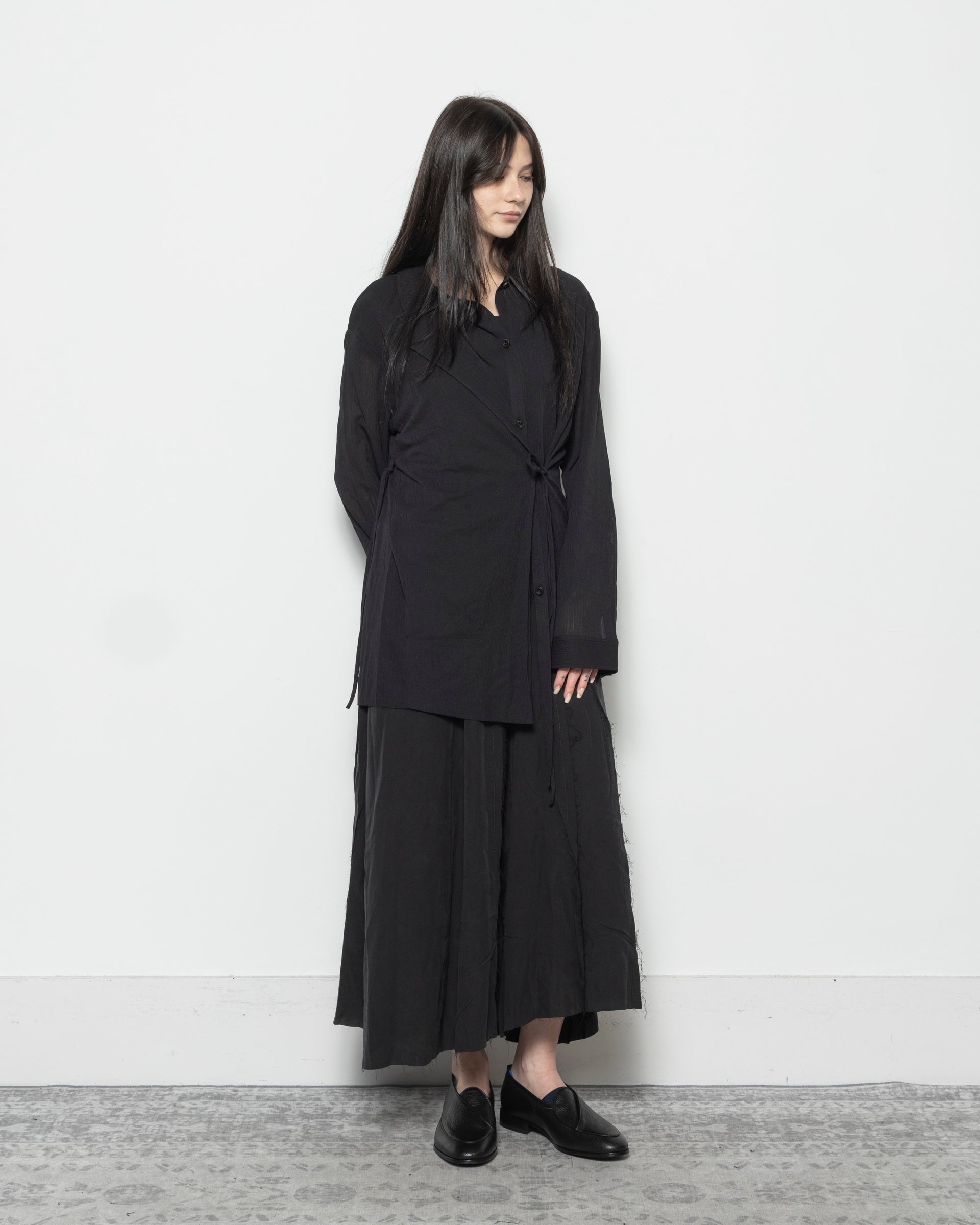 Structured Oversized Shirt in Black