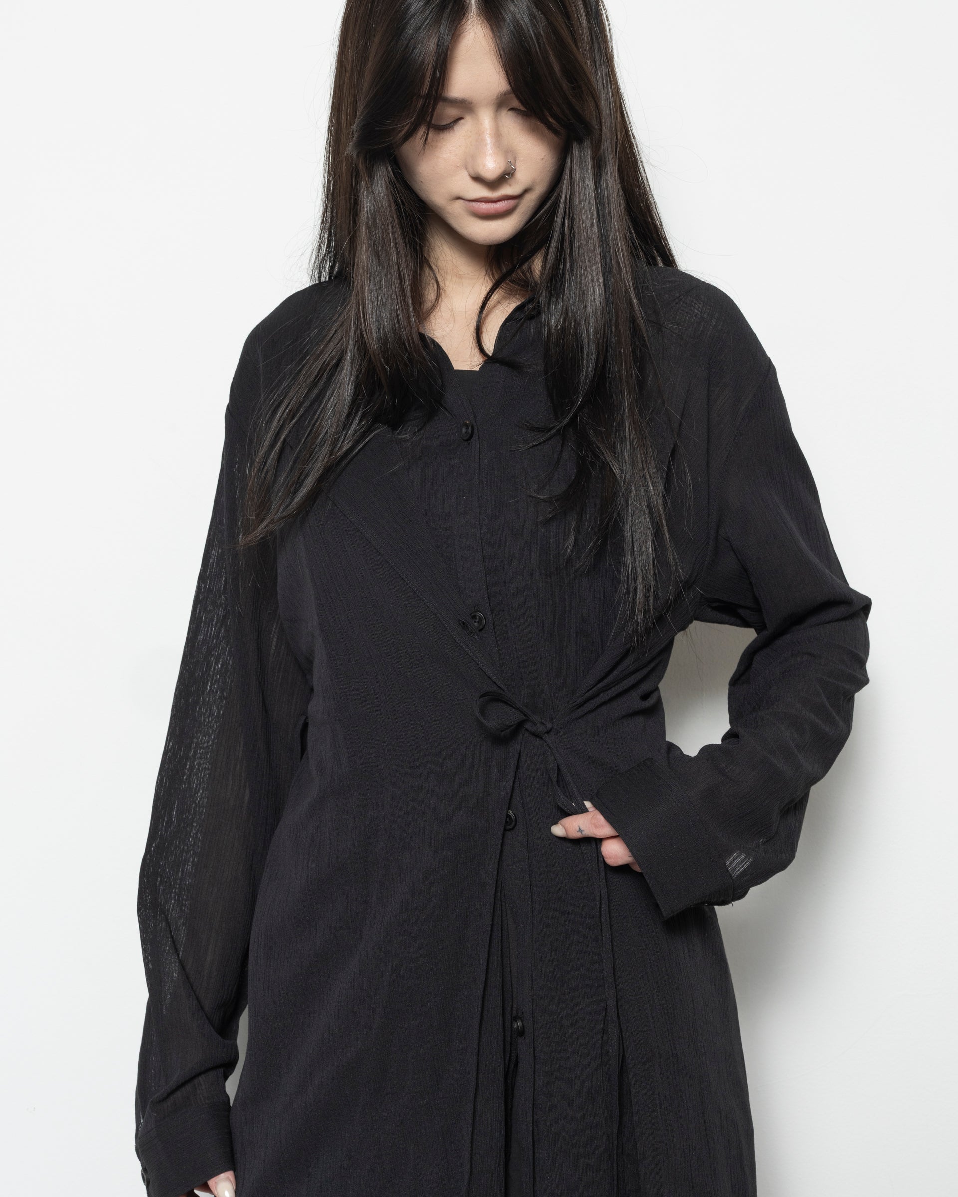 Structured Oversized Shirt in Black