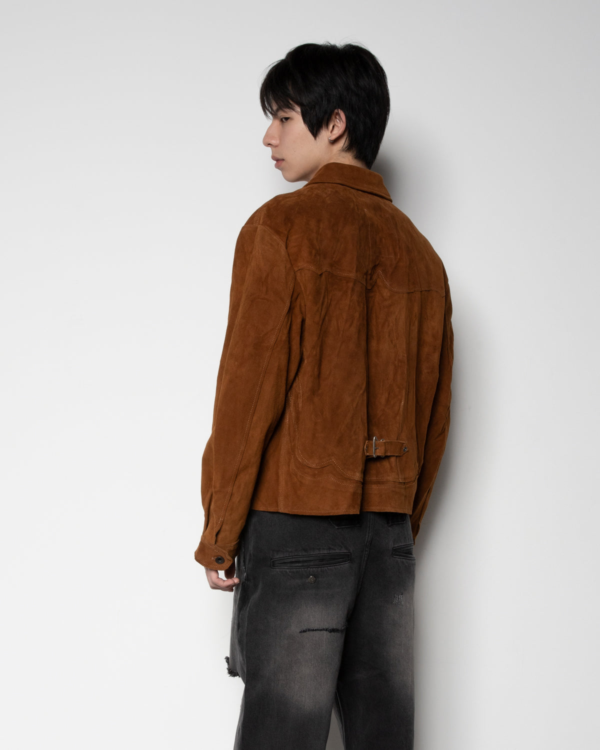 Suede Trucker JKT in Brown