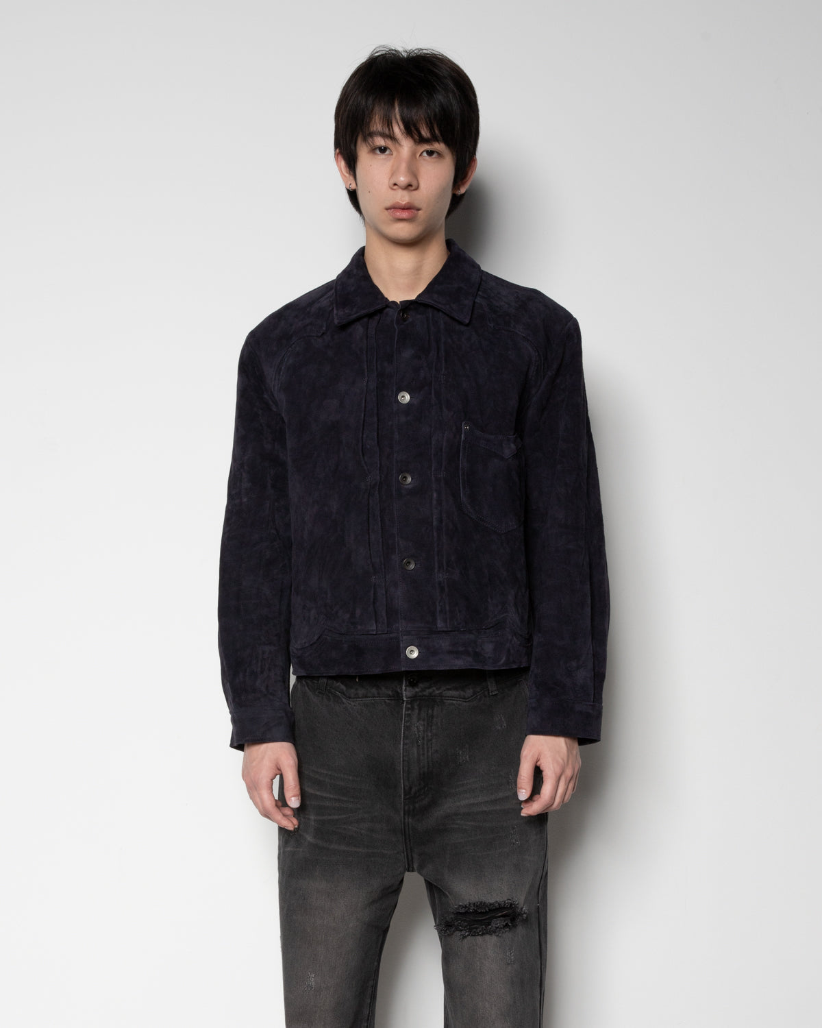 Suede Trucker JKT in Purple