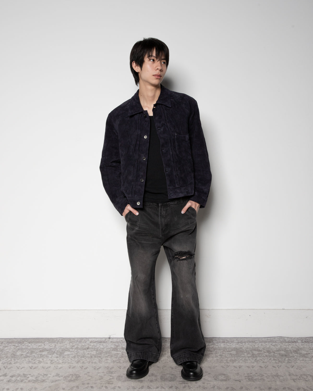 Suede Trucker JKT in Purple