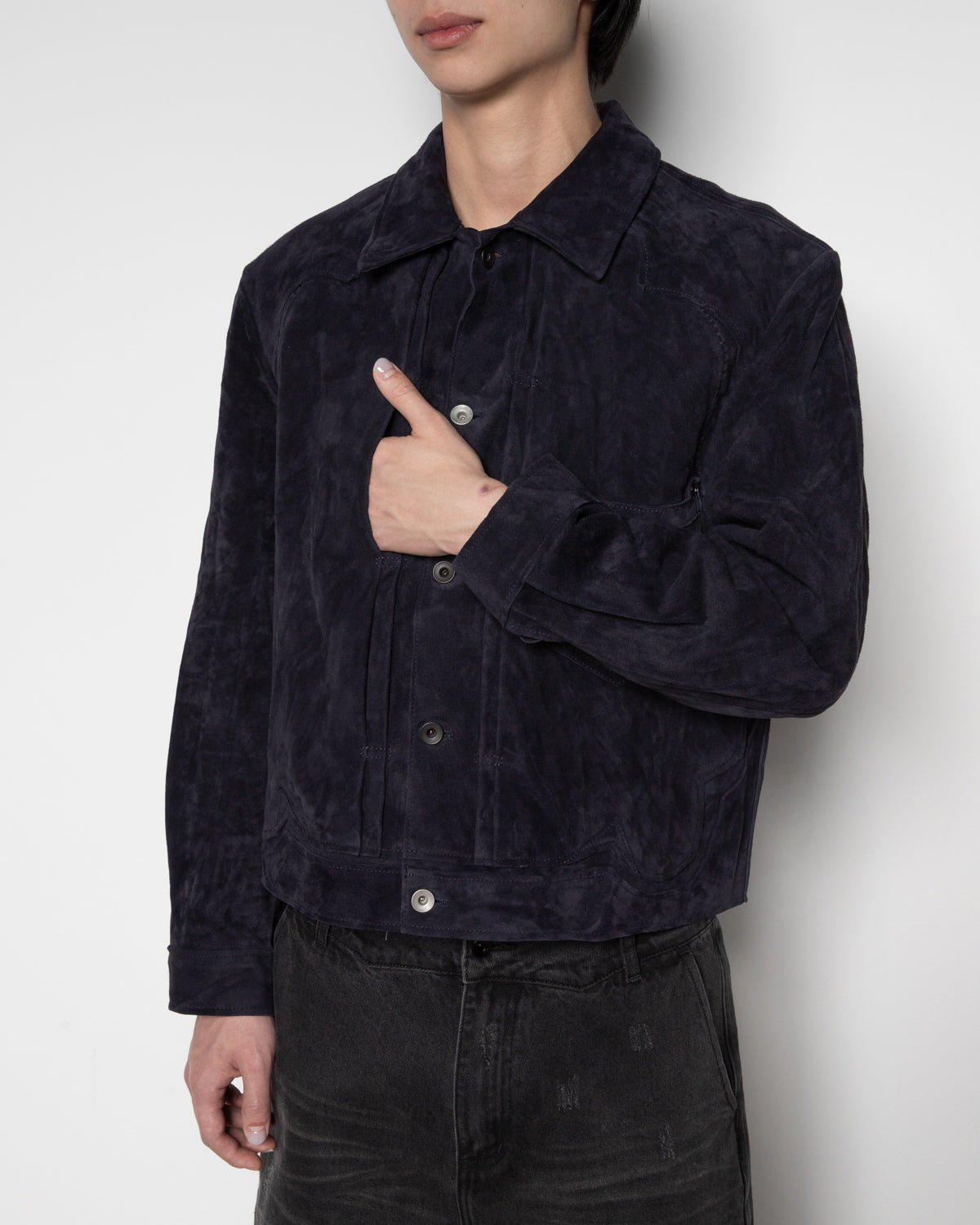Suede Trucker JKT in Purple