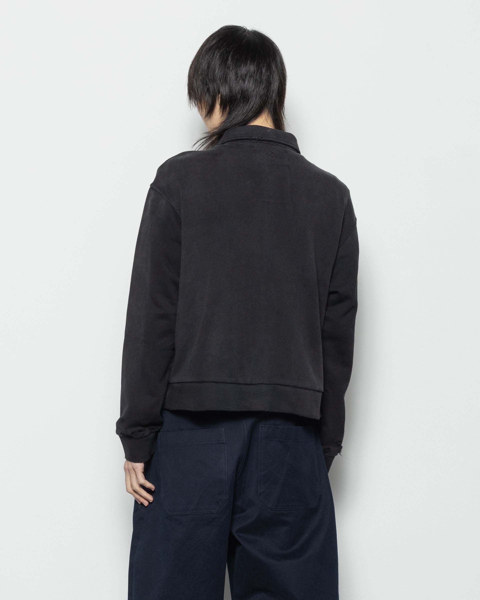 Aged Single Pocket JKT in Washed Black