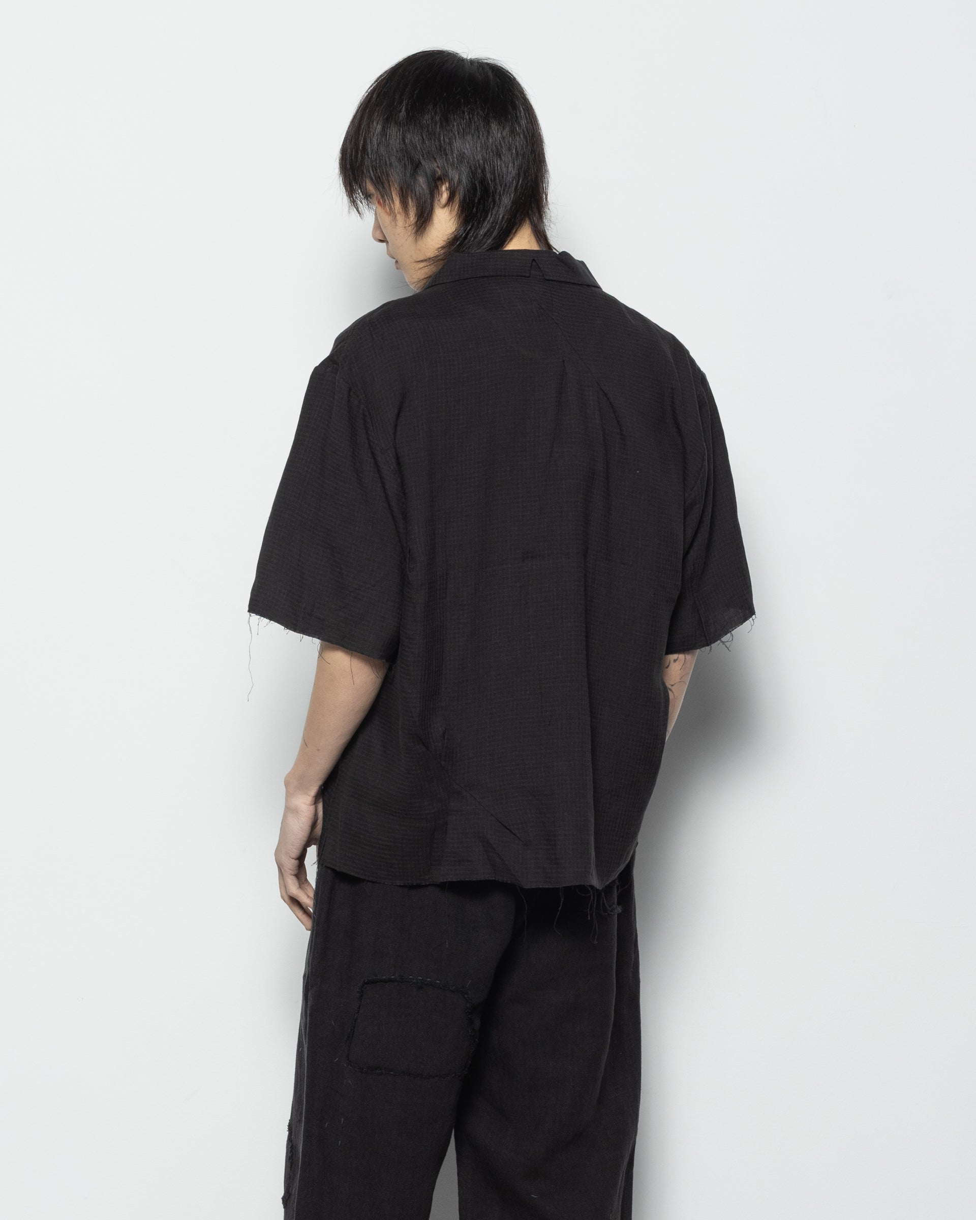 Check SS Shirt in Black
