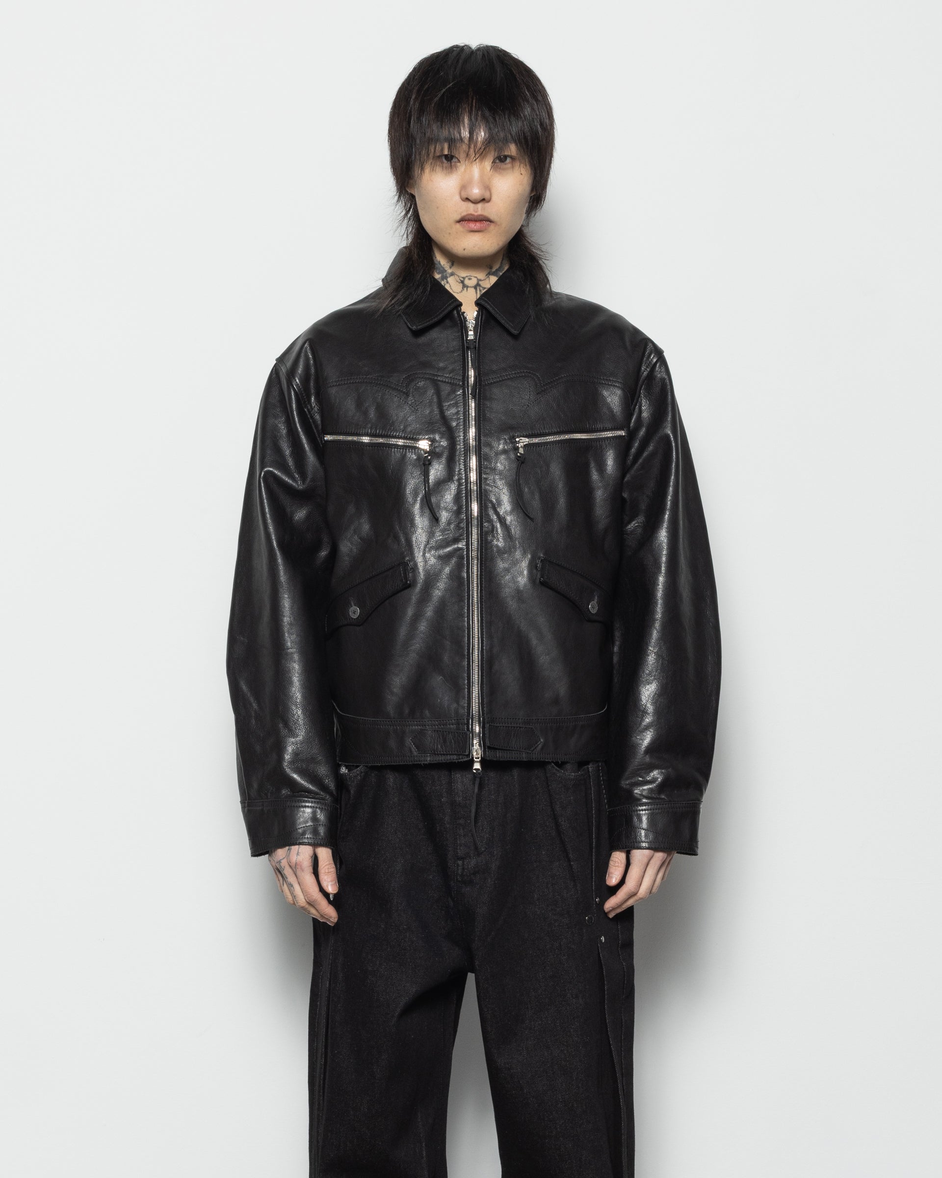 Cyclist Leather JKT in Black