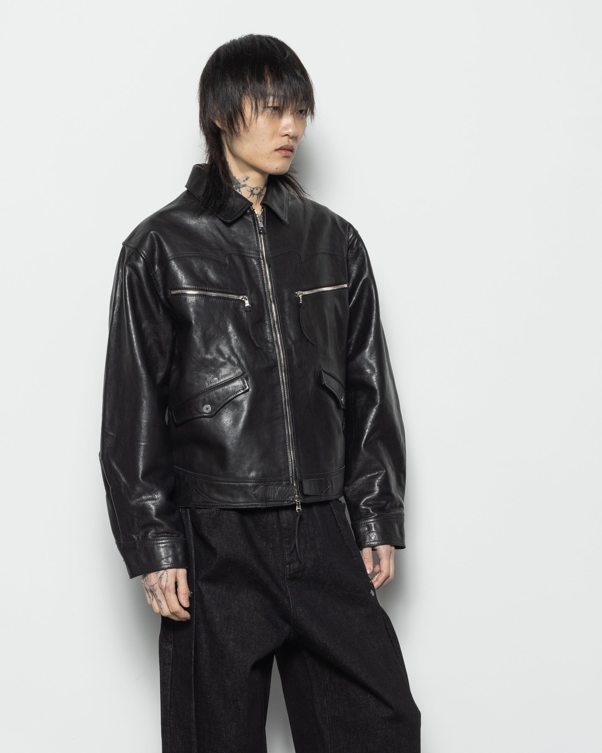 Cyclist Leather JKT in Black