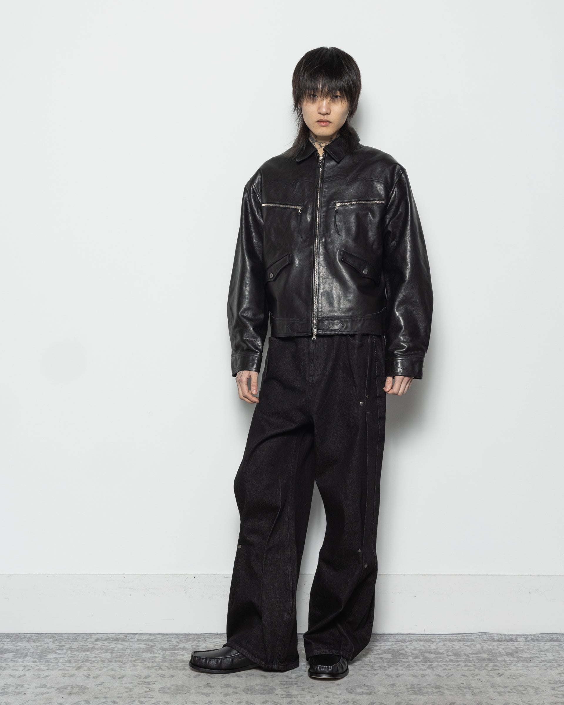 Cyclist Leather JKT in Black