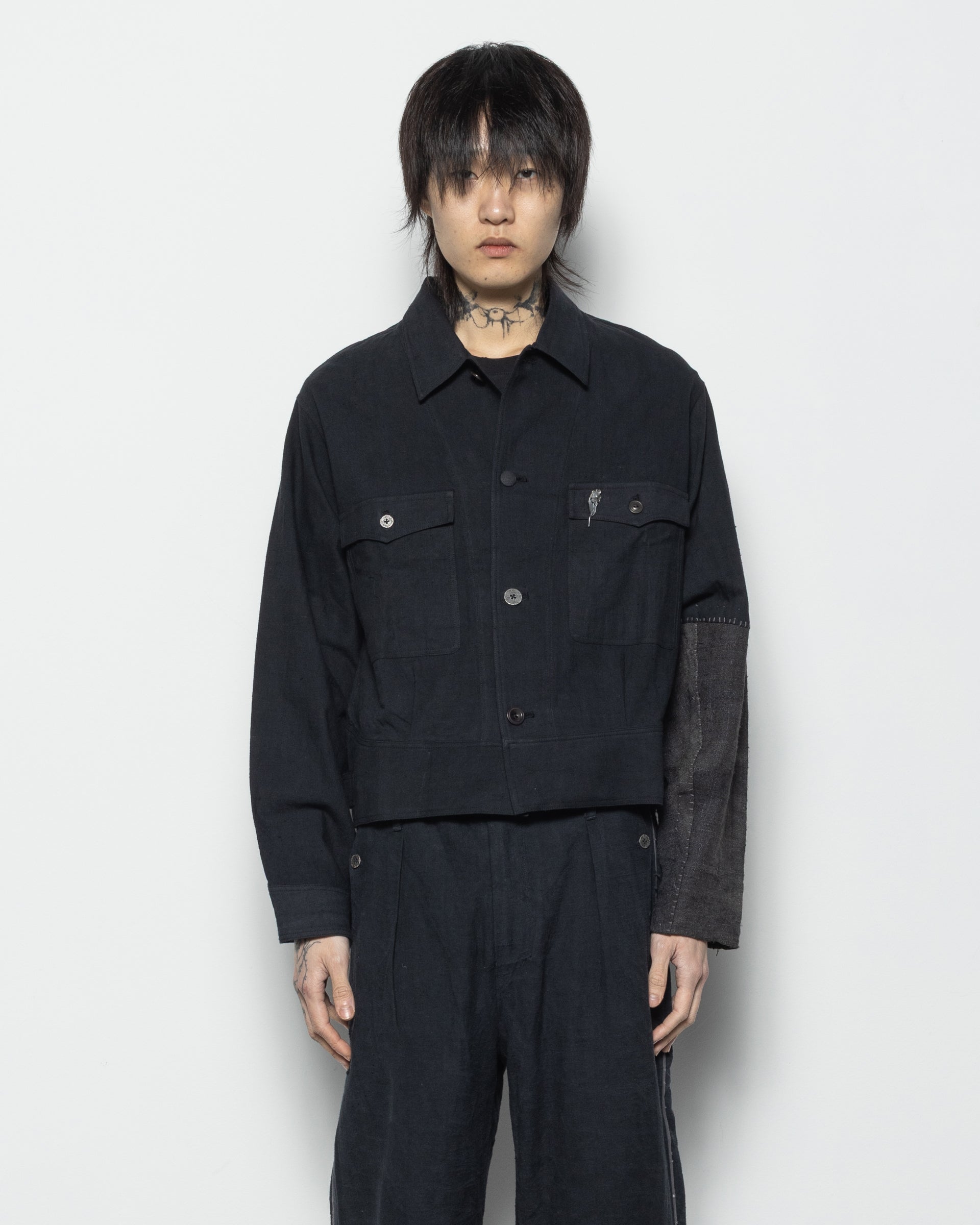 Repaired Cyclist JKT in Dark Navy