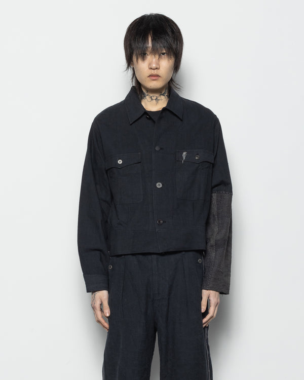 Repaired Cyclist JKT in Dark Navy