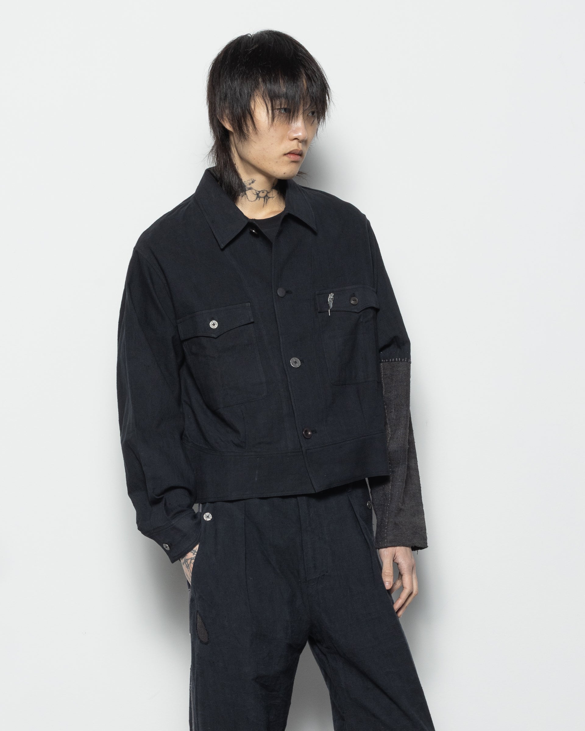 Repaired Cyclist JKT in Dark Navy