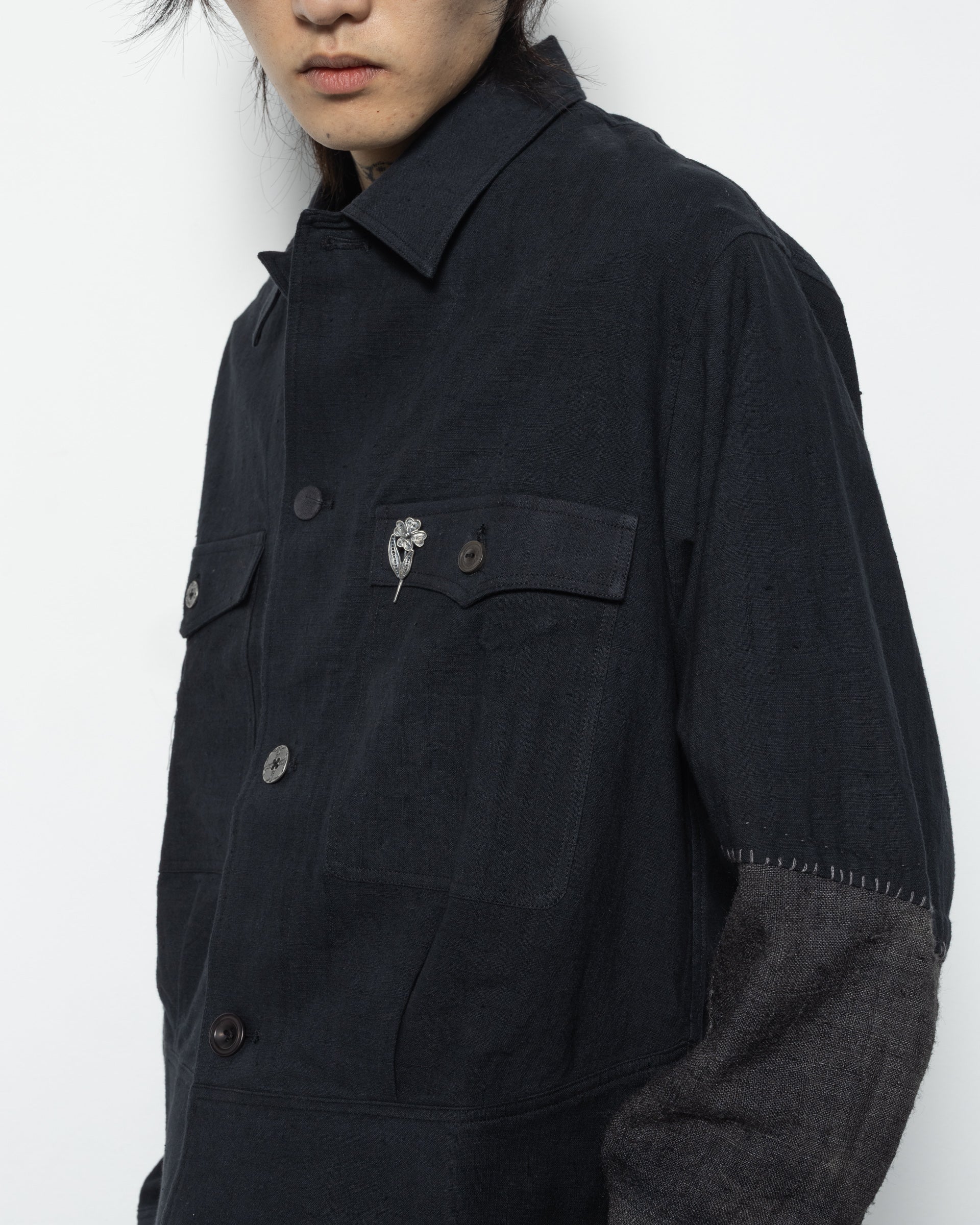 Repaired Cyclist JKT in Dark Navy
