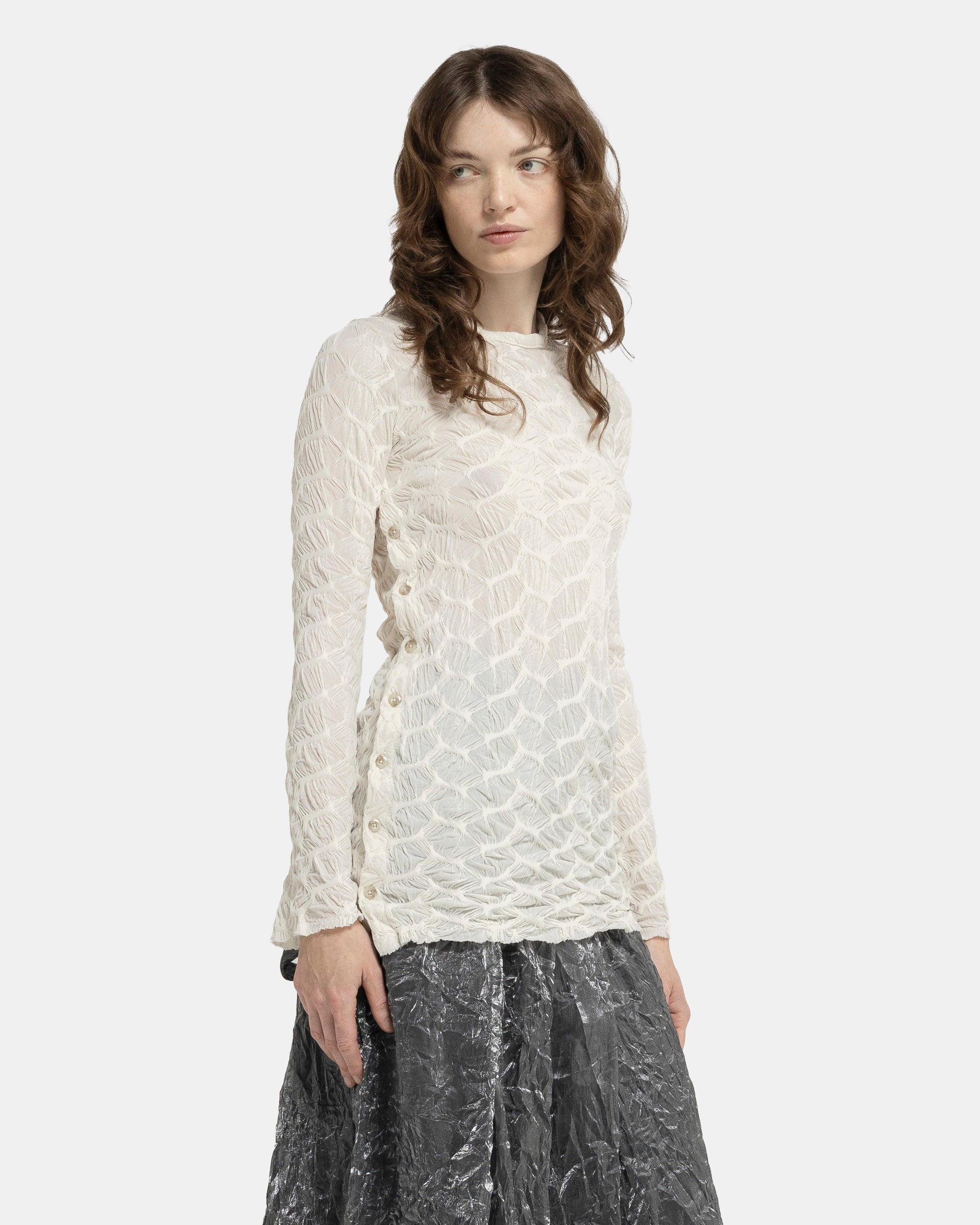long sleeve side split top