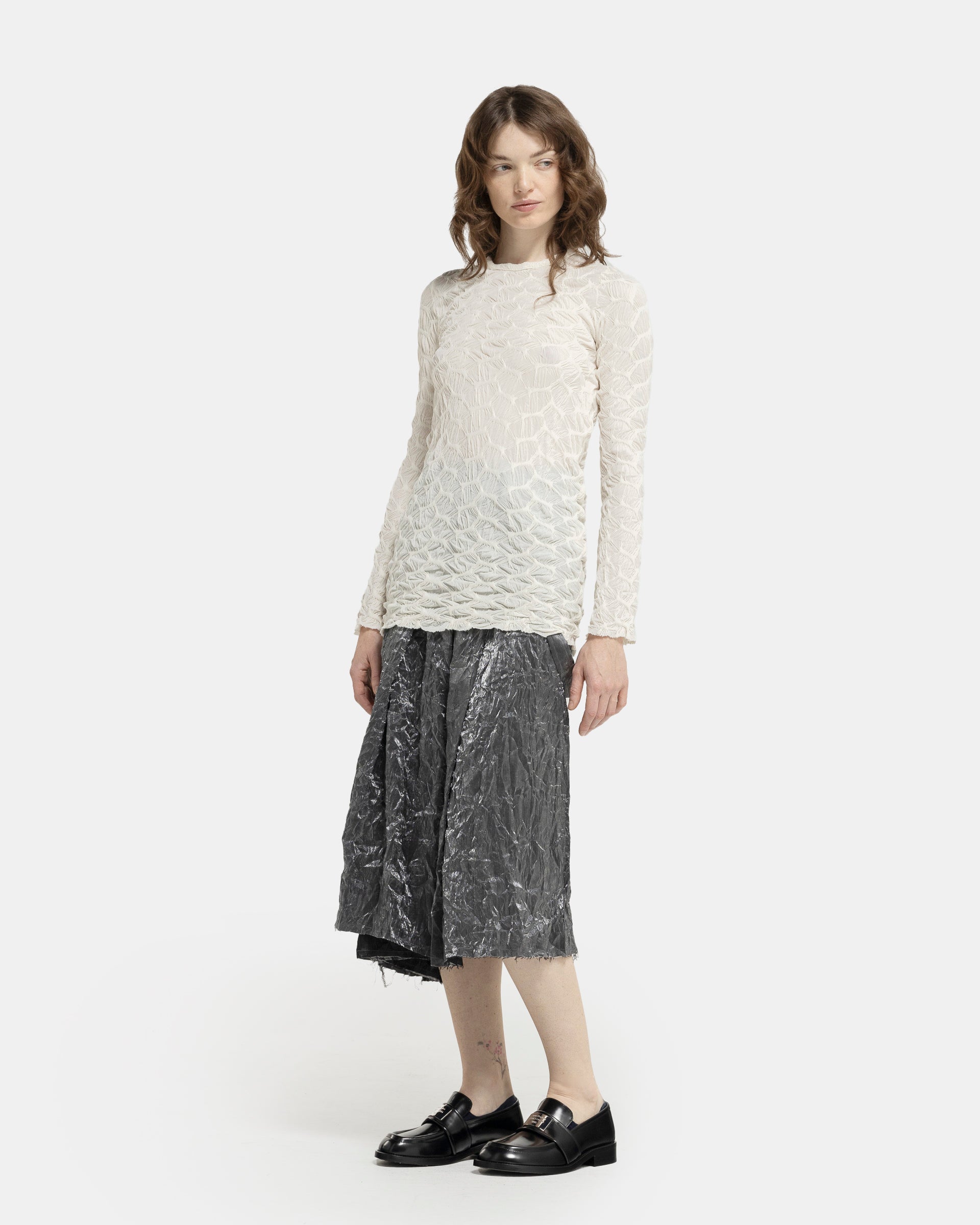 Pleated Skirt in Silver