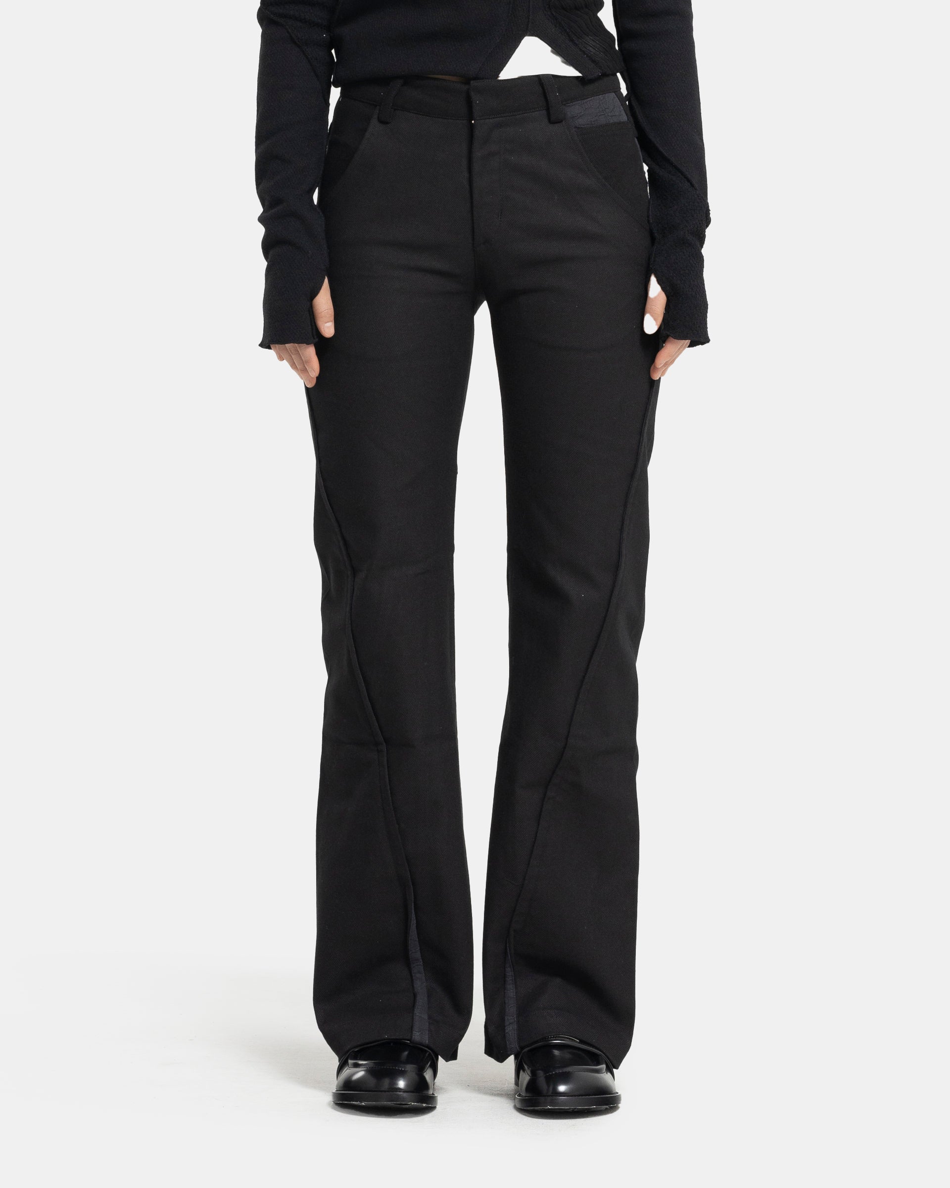 01 Panelled Trouser in Black