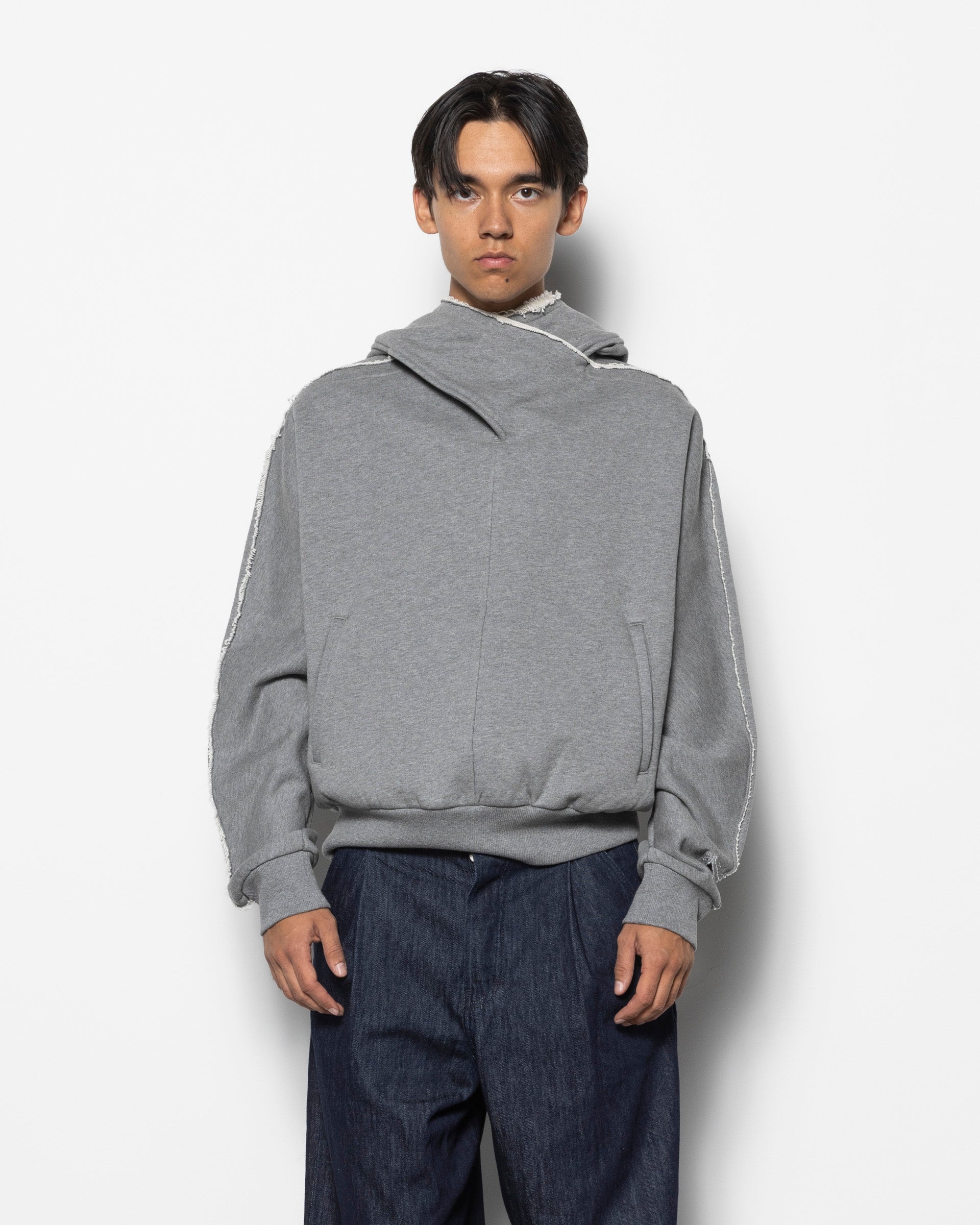 Neck Guard Hoodie in Grey