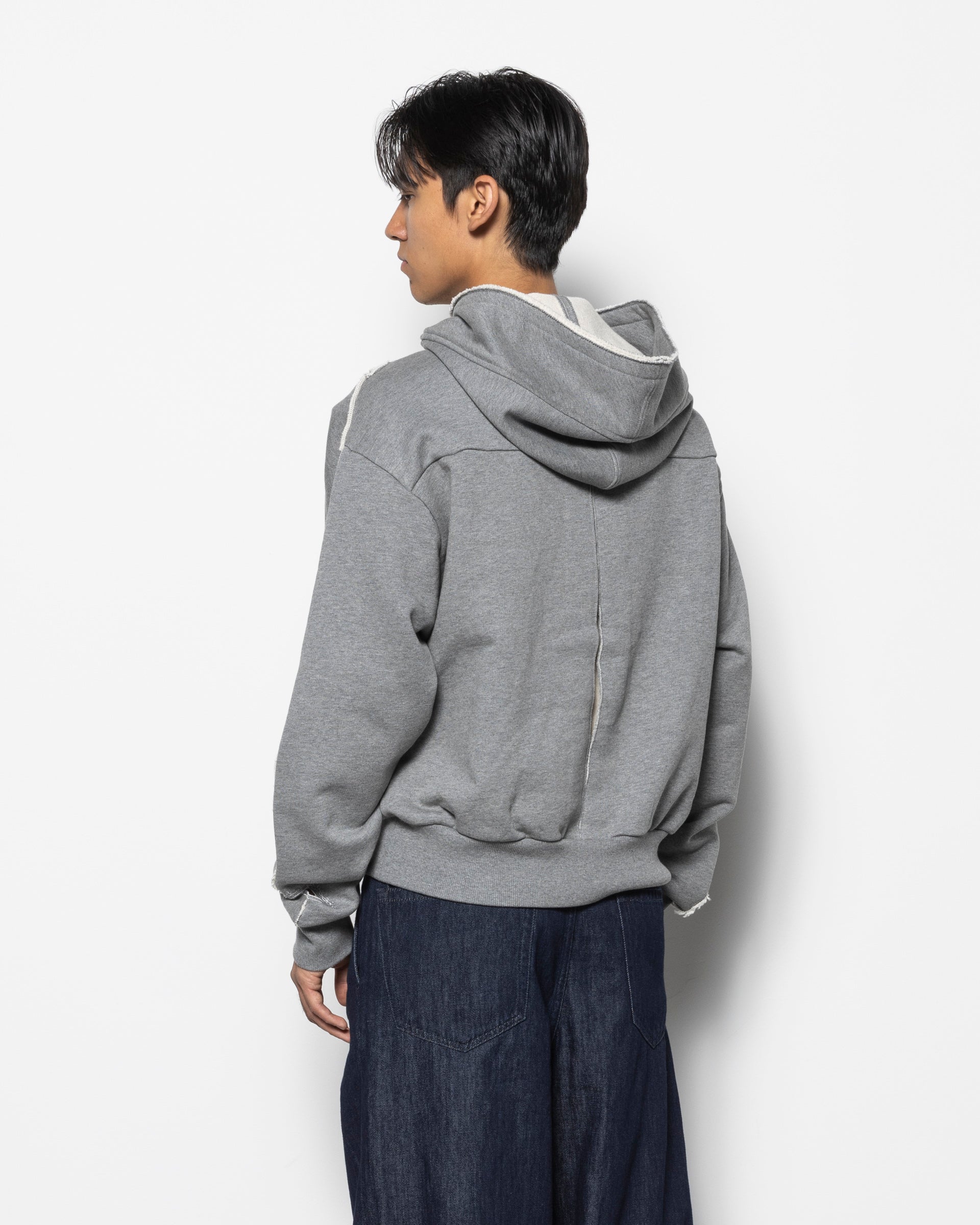 Neck Guard Hoodie in Grey