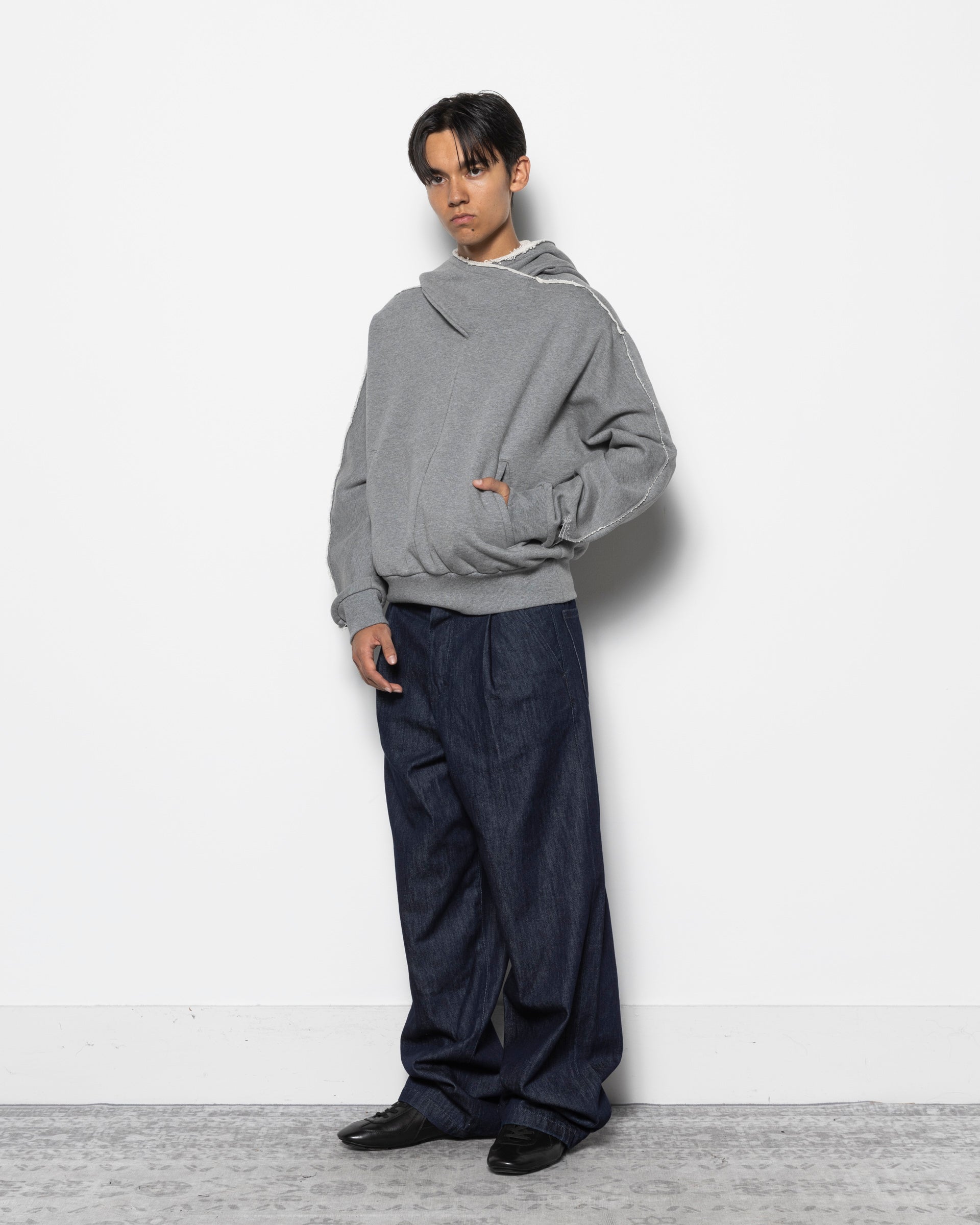 Neck Guard Hoodie in Grey