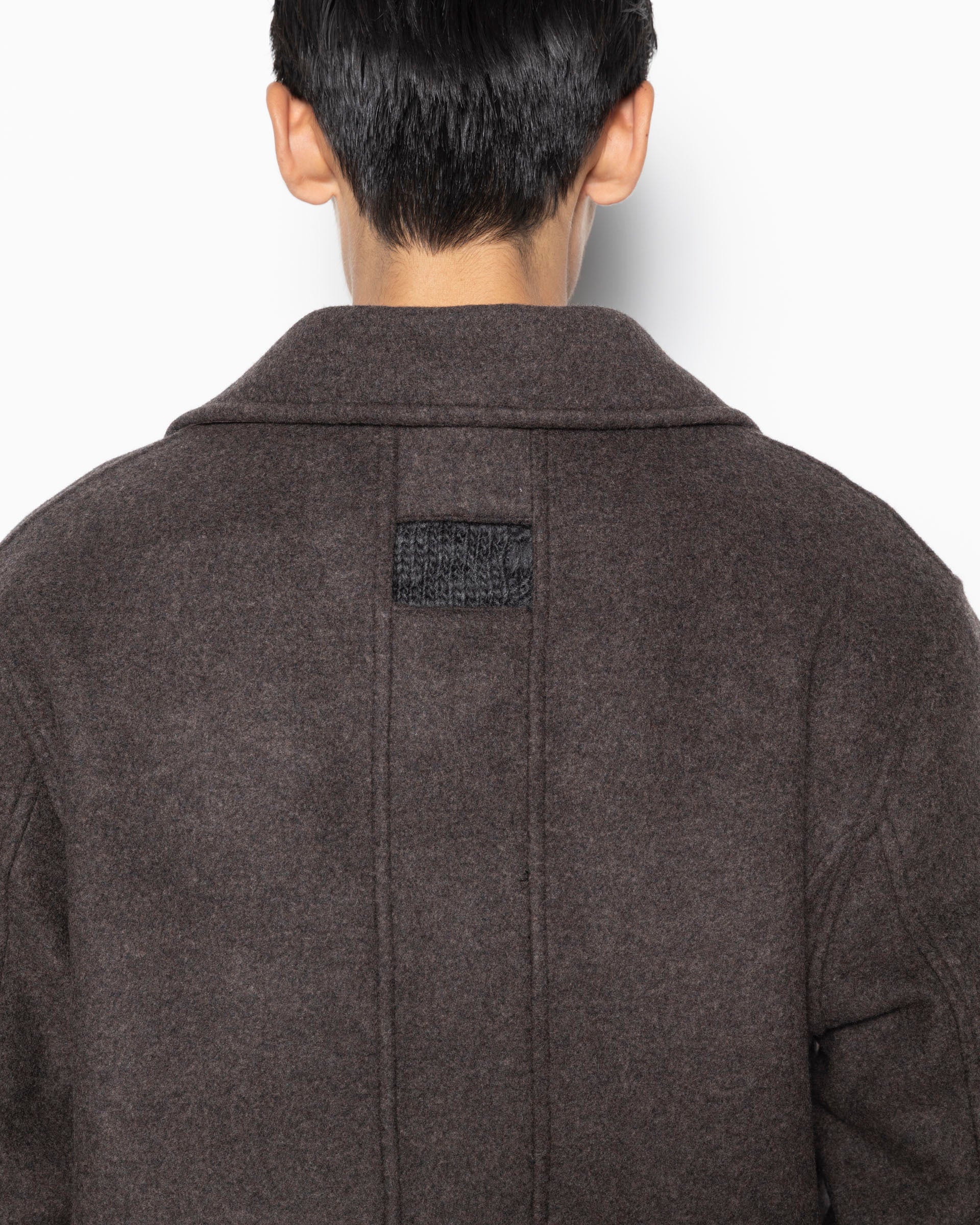 Deconstructed Slit & Peel Pocket Jacket in Brown
