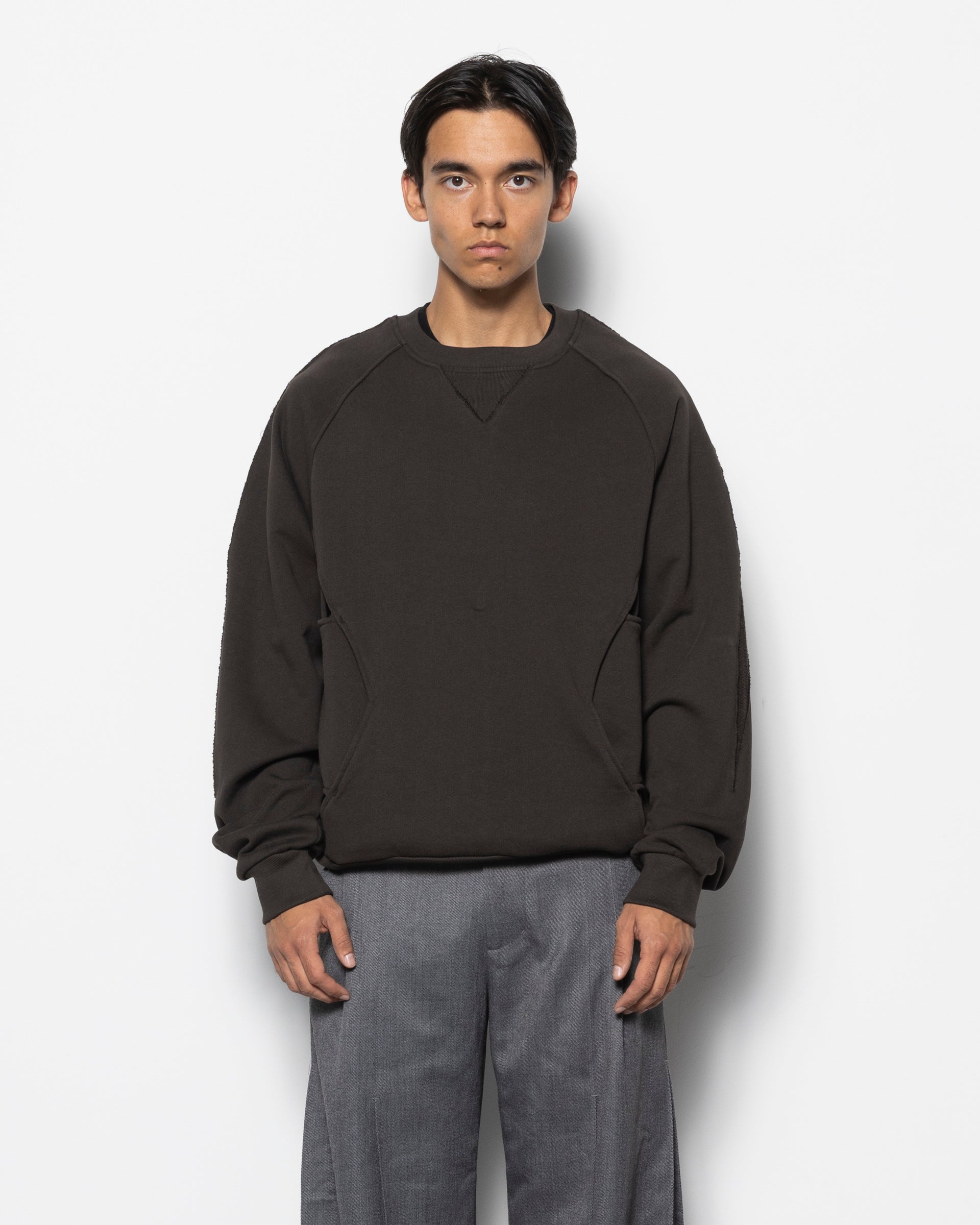 Deconstructed Tie In Sweater in Tobacco