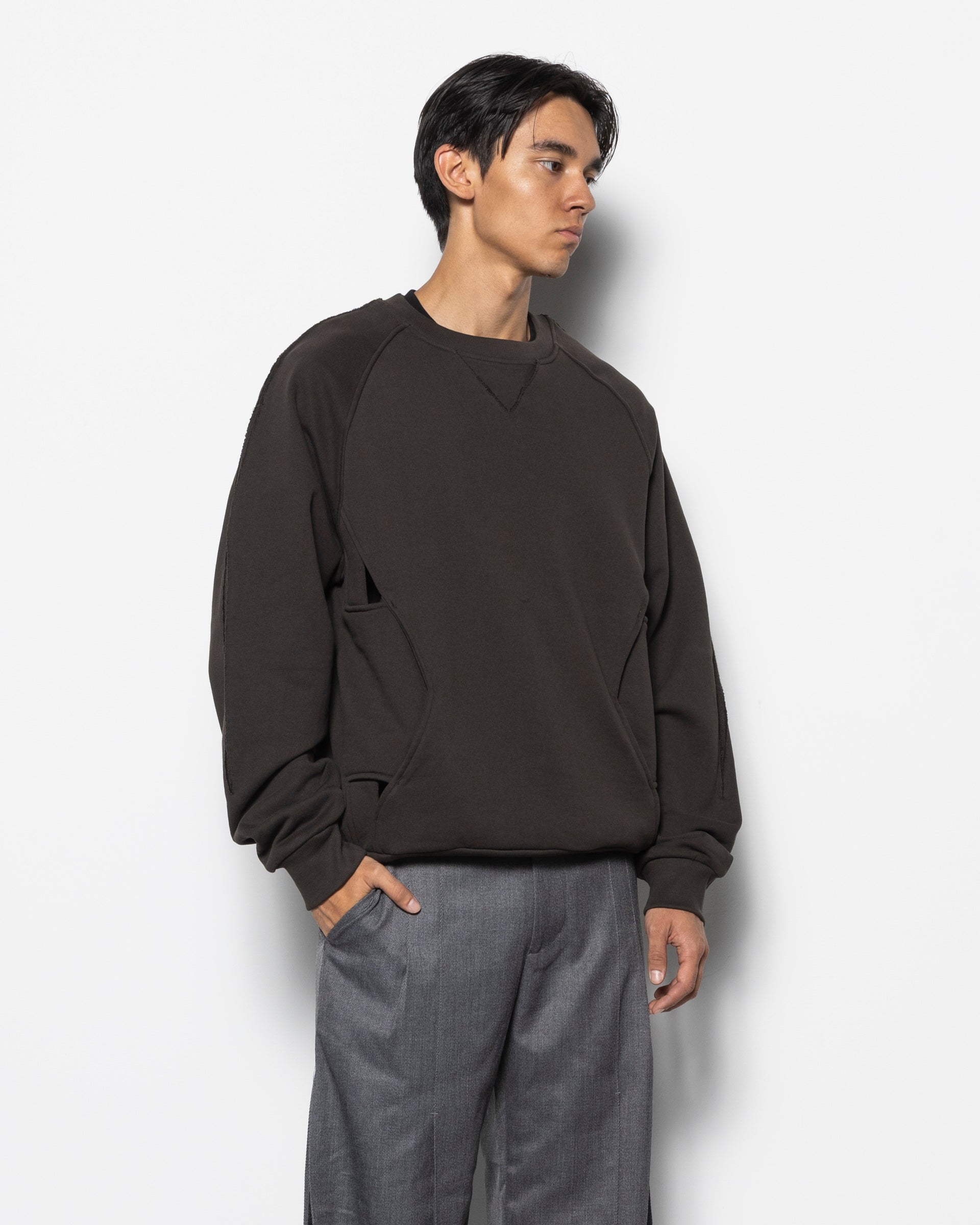Deconstructed Tie In Sweater in Tobacco