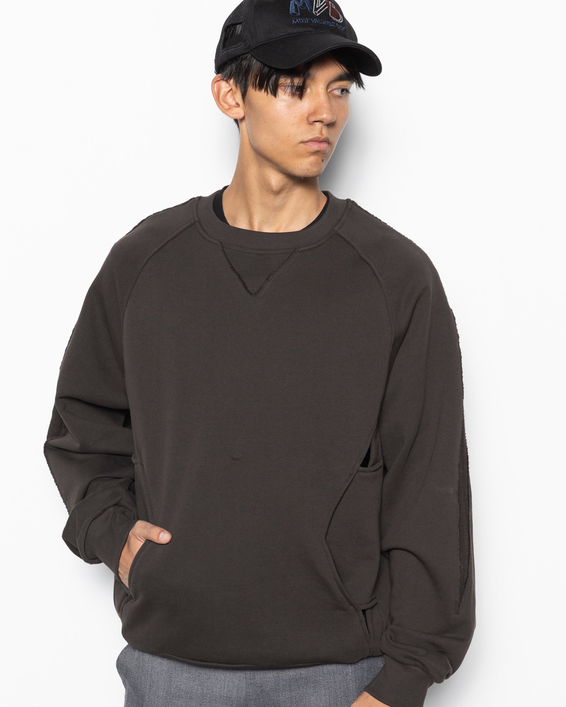 Deconstructed Tie In Sweater in Tobacco