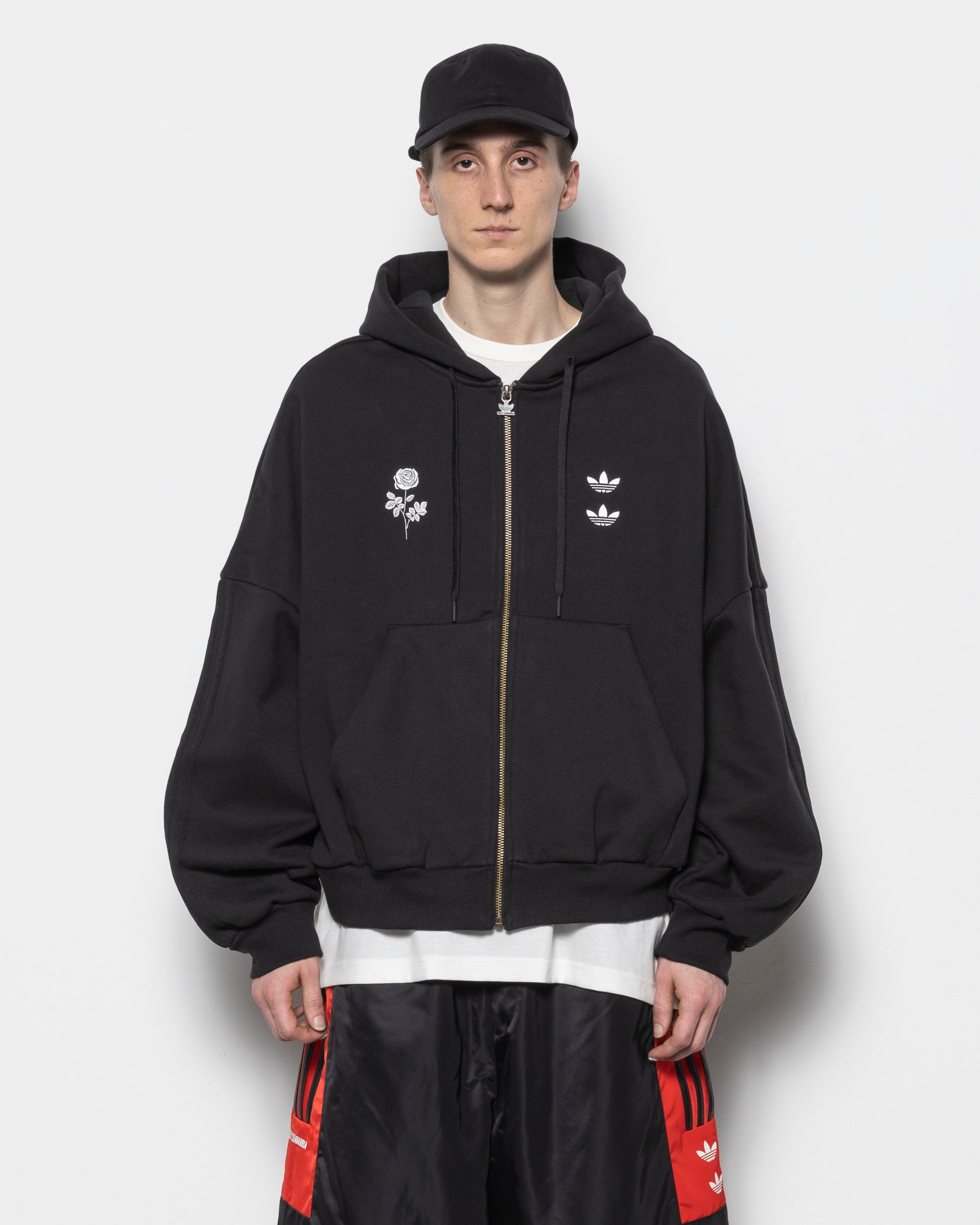 Willy Chavarria Zip Hoodie in Black