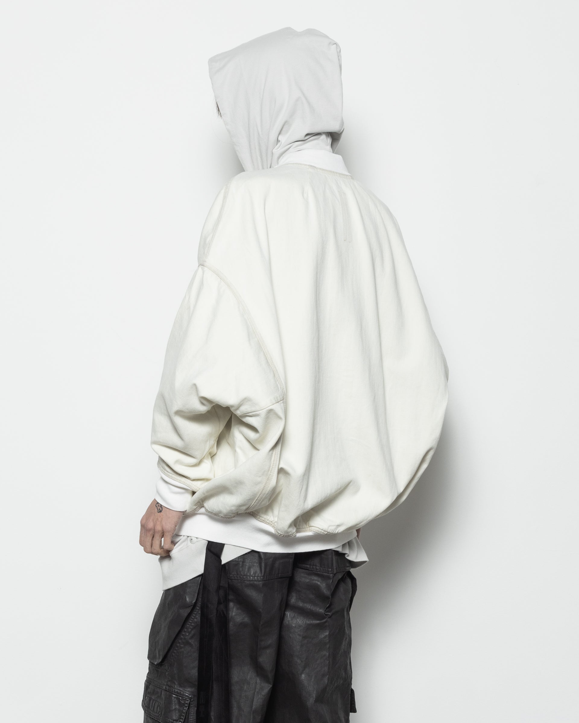 Rick Owens DRKSHDW Jumbo Flight Denim Bomber in Milk Wash | RODEN GRAY