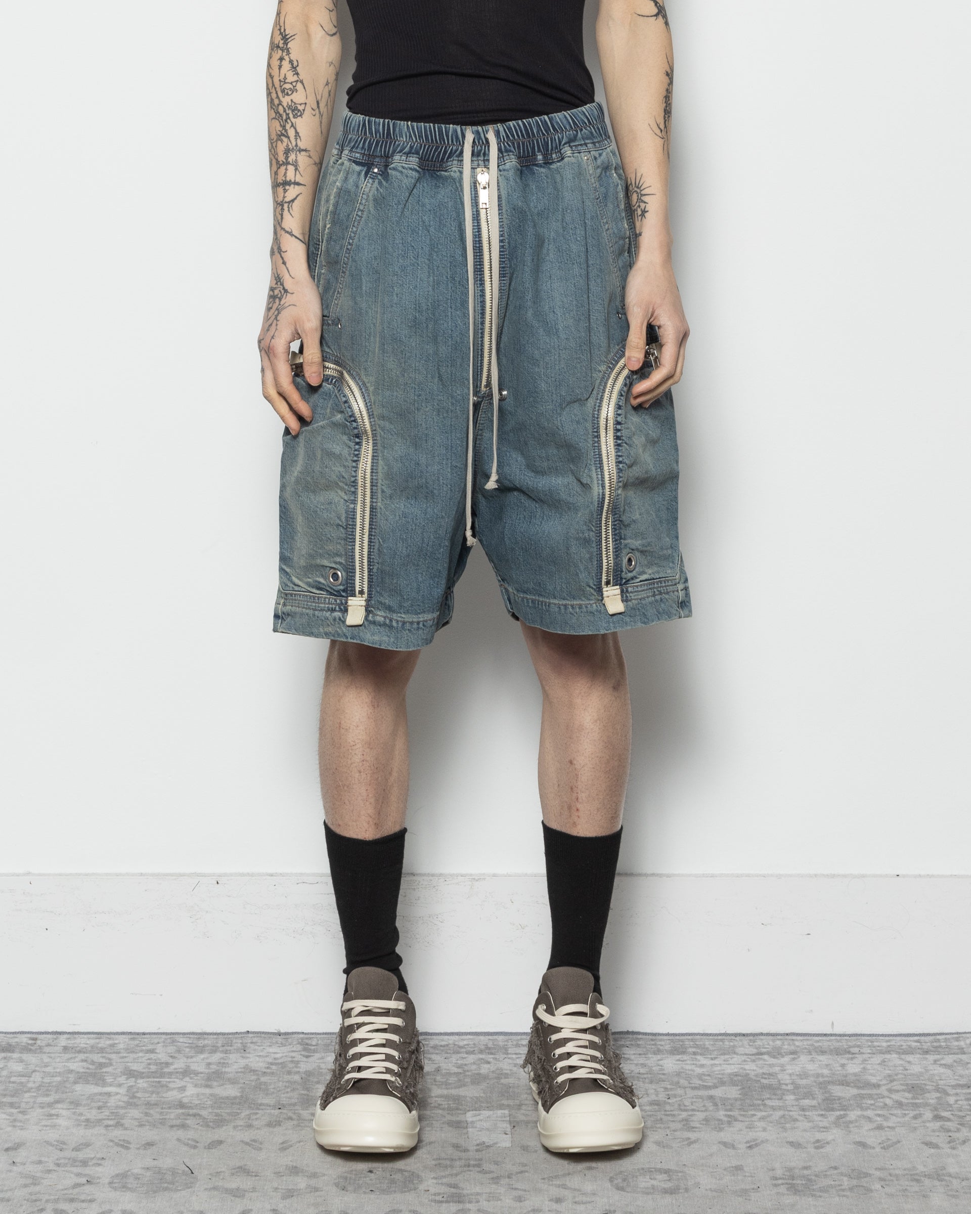 Bauhaus Denim Shorts in Washed Indigo