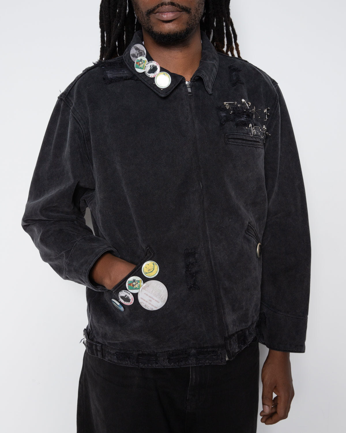 Charms Work Jacket in Vintage Black