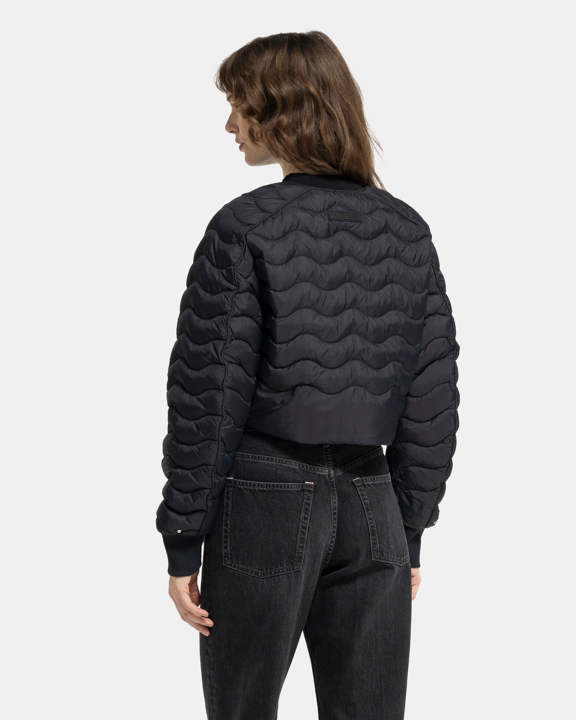 Re:Down Light Crop Puffer Jacket in Black