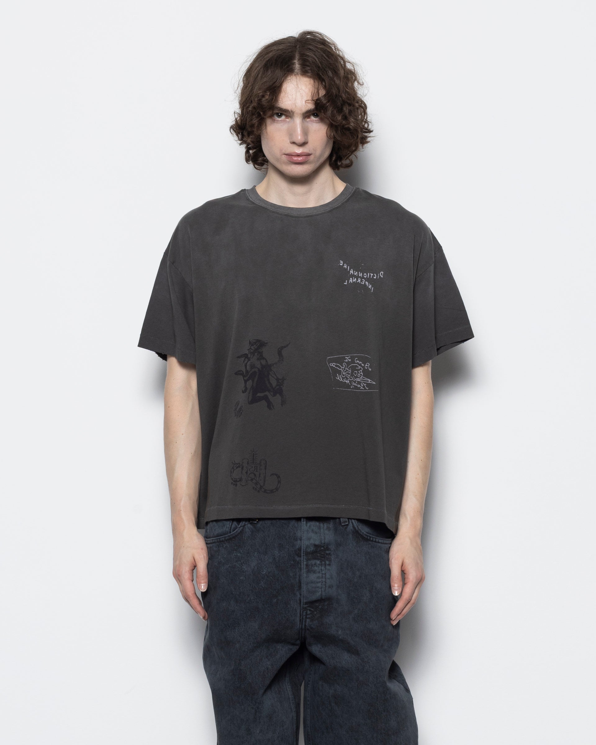 Hell Dictionary Tee in Black and Grey