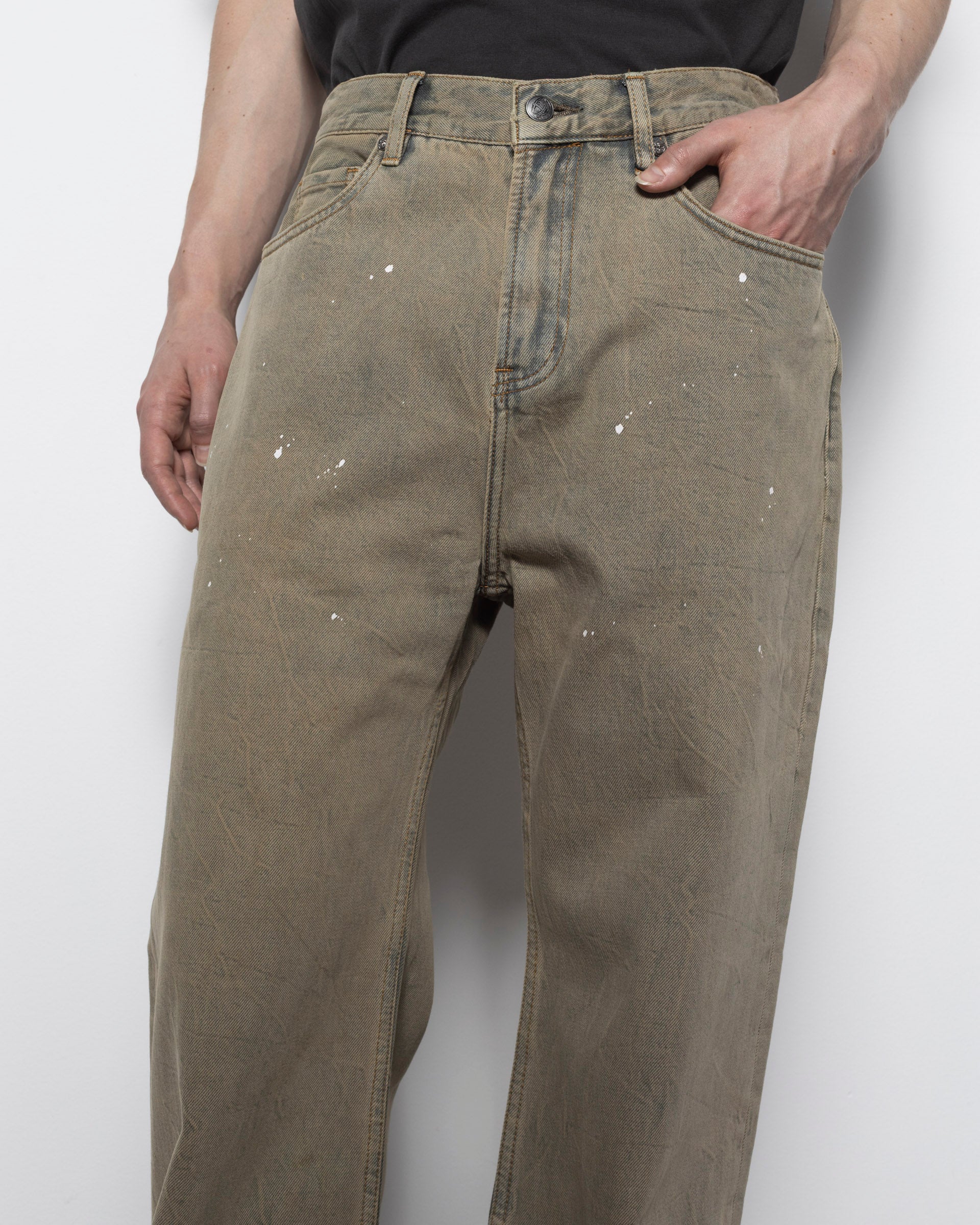 Lone Painter Straight Fit Jean in Grey