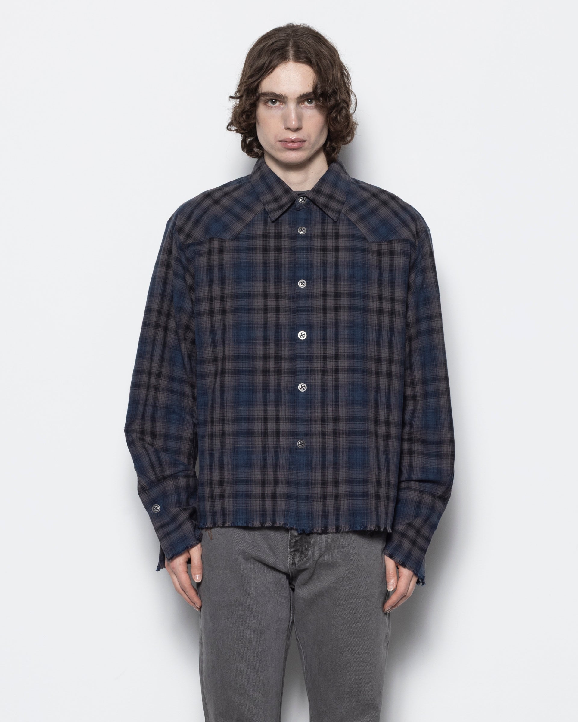 Outlaw Shirt in Blue and Grey