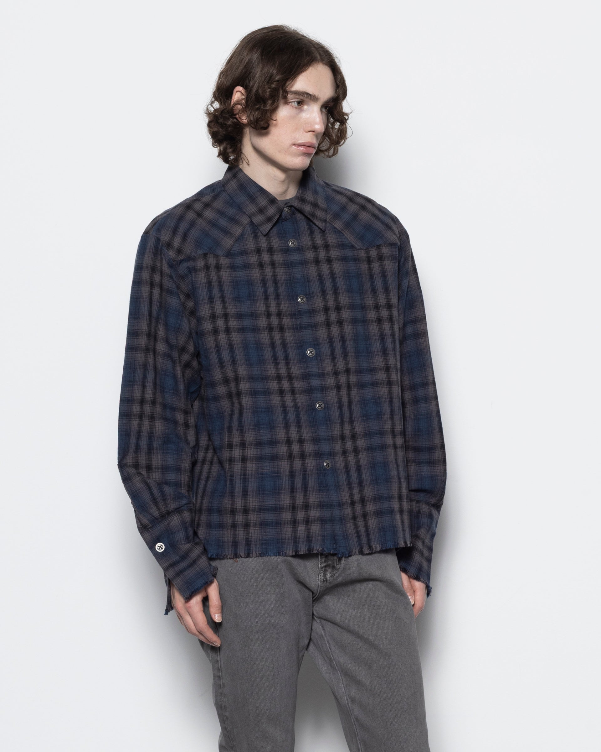 Outlaw Shirt in Blue and Grey