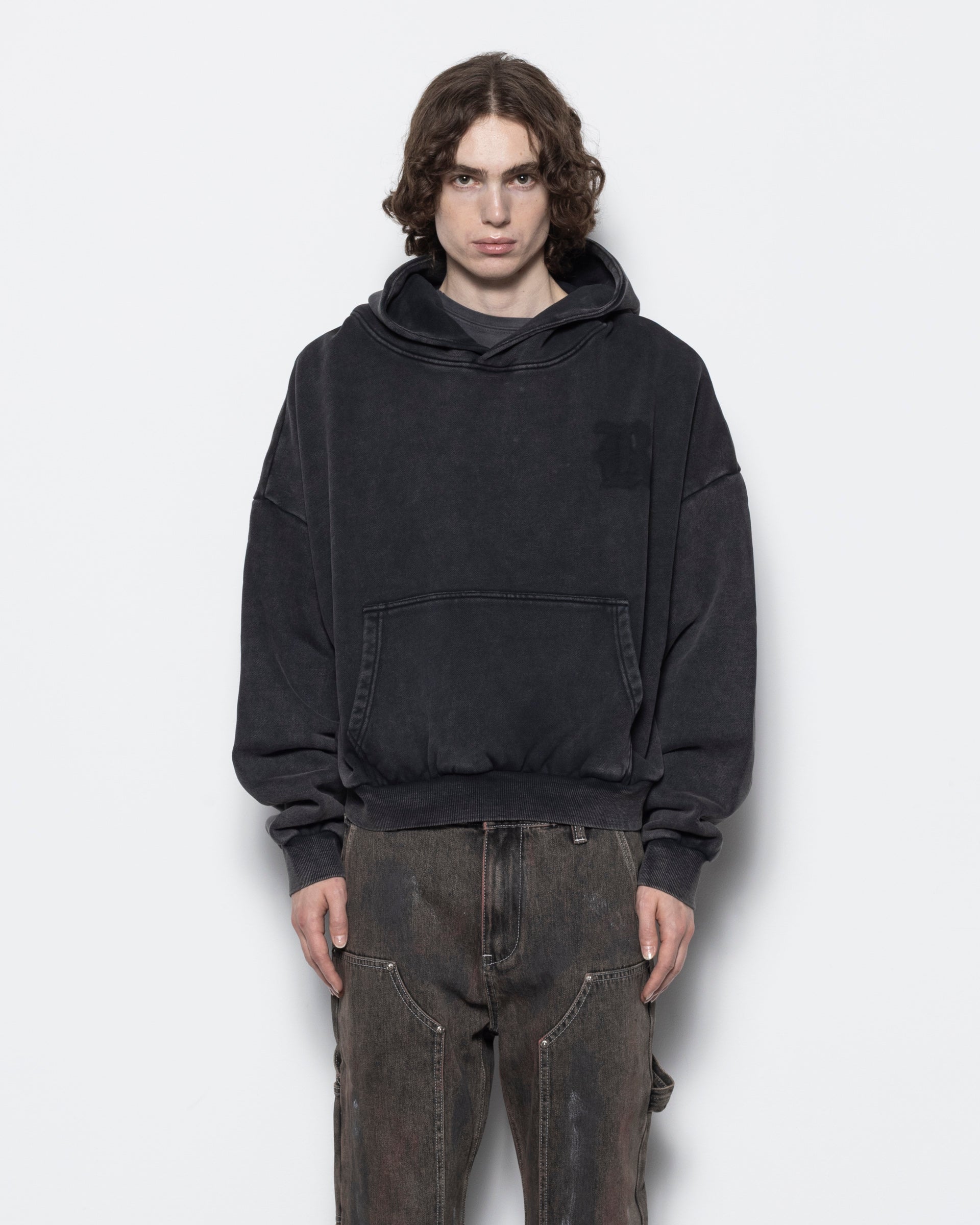 R Club Hoodie in Grey and Black