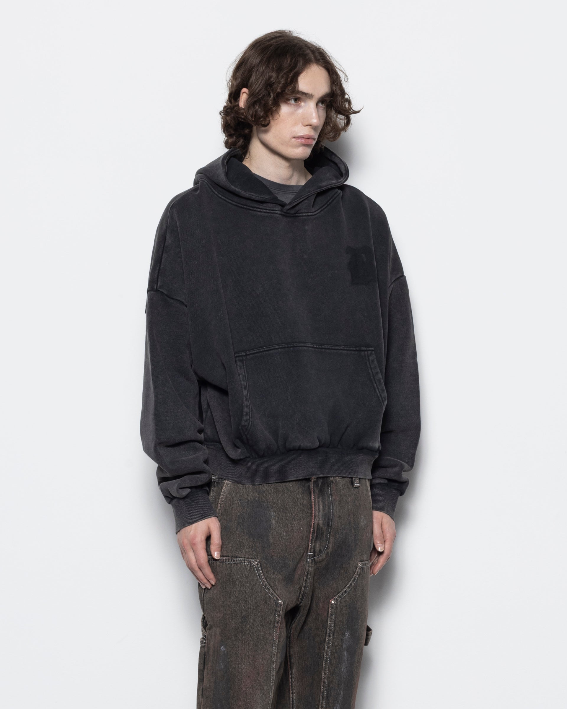 R Club Hoodie in Grey and Black